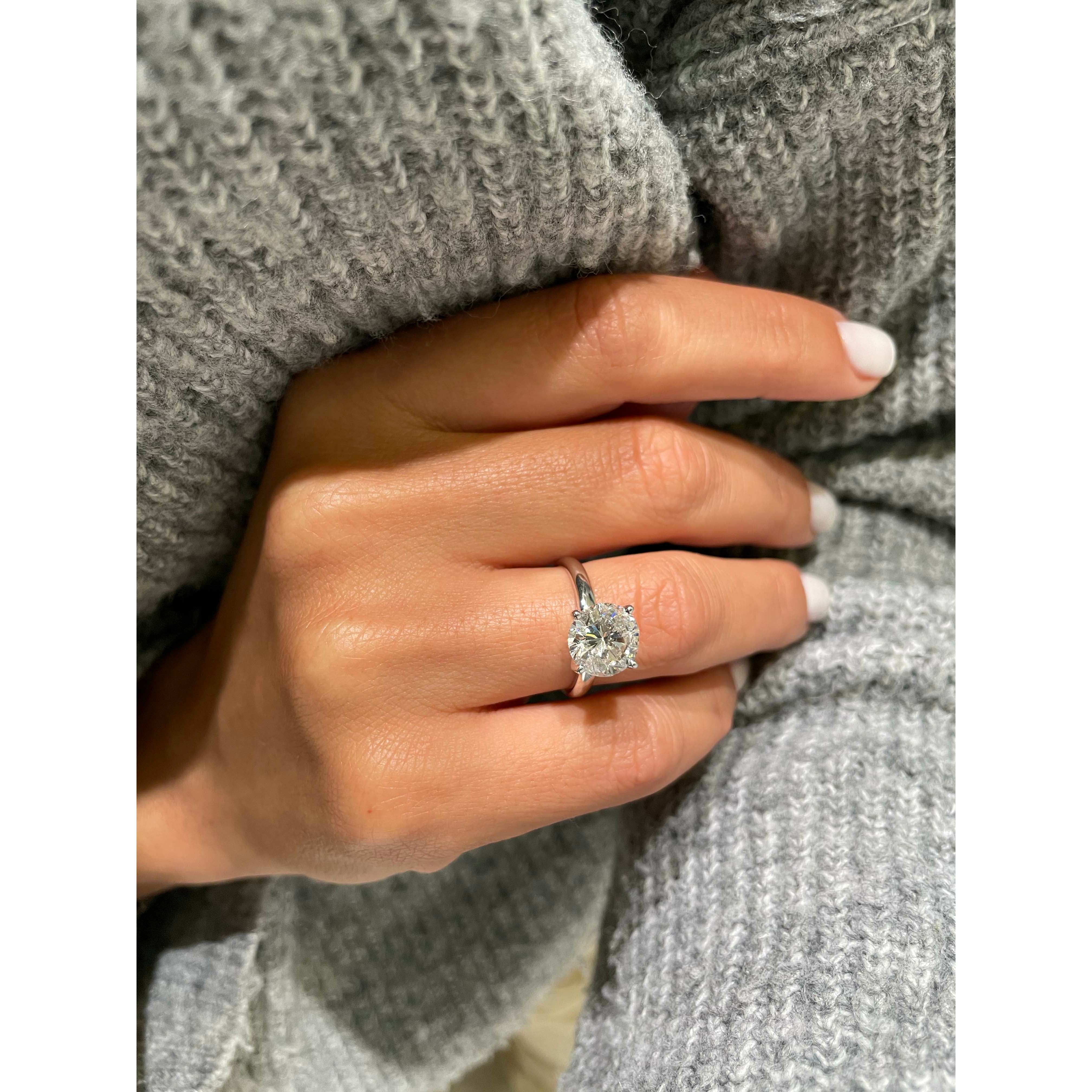 Jessica Lab Grown Diamond Ring   (3 Carat) -18K White Gold