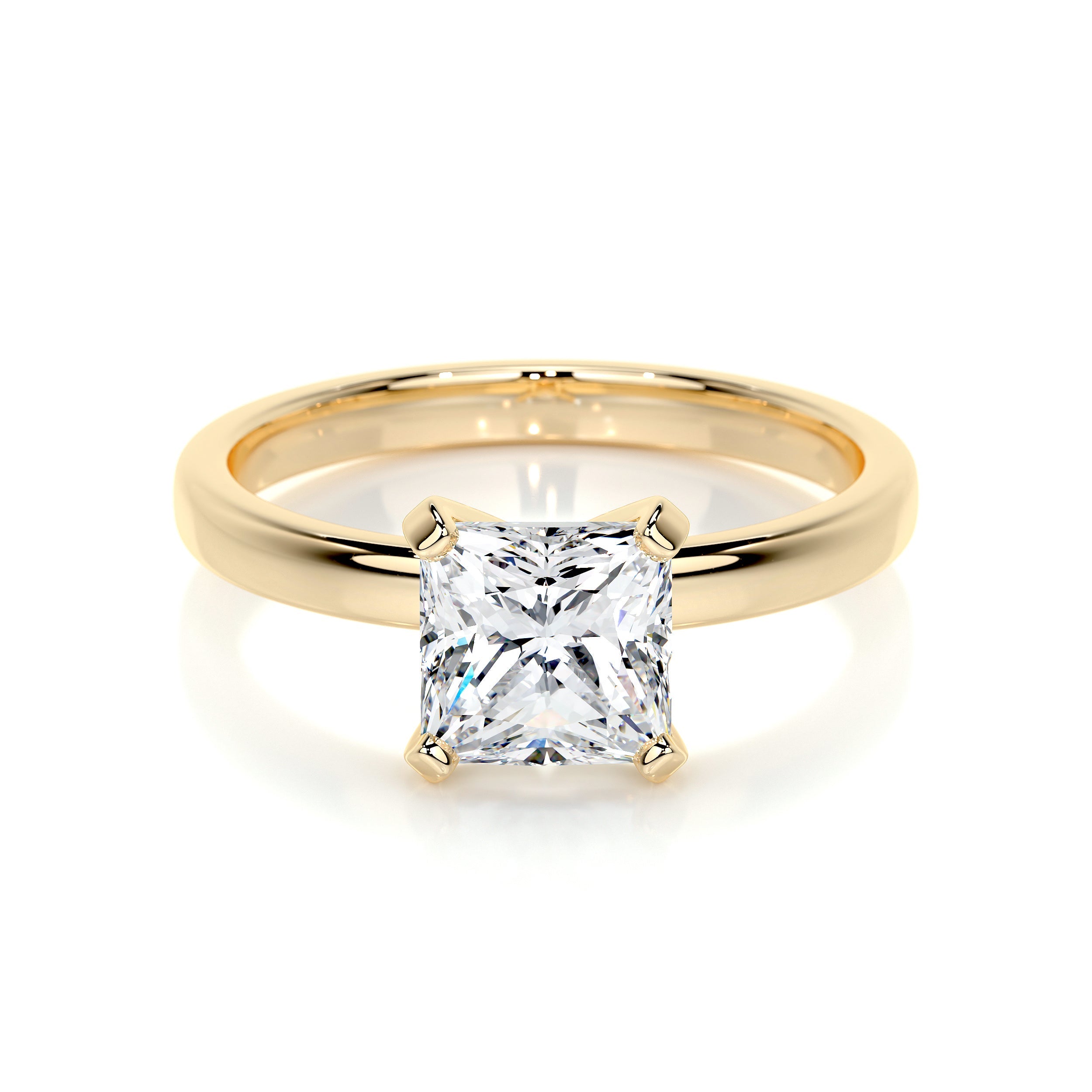 New 1.5ct 18K Plated Solitaire Moissanite Ring, Lab Created online Diamond Ring w/ Box