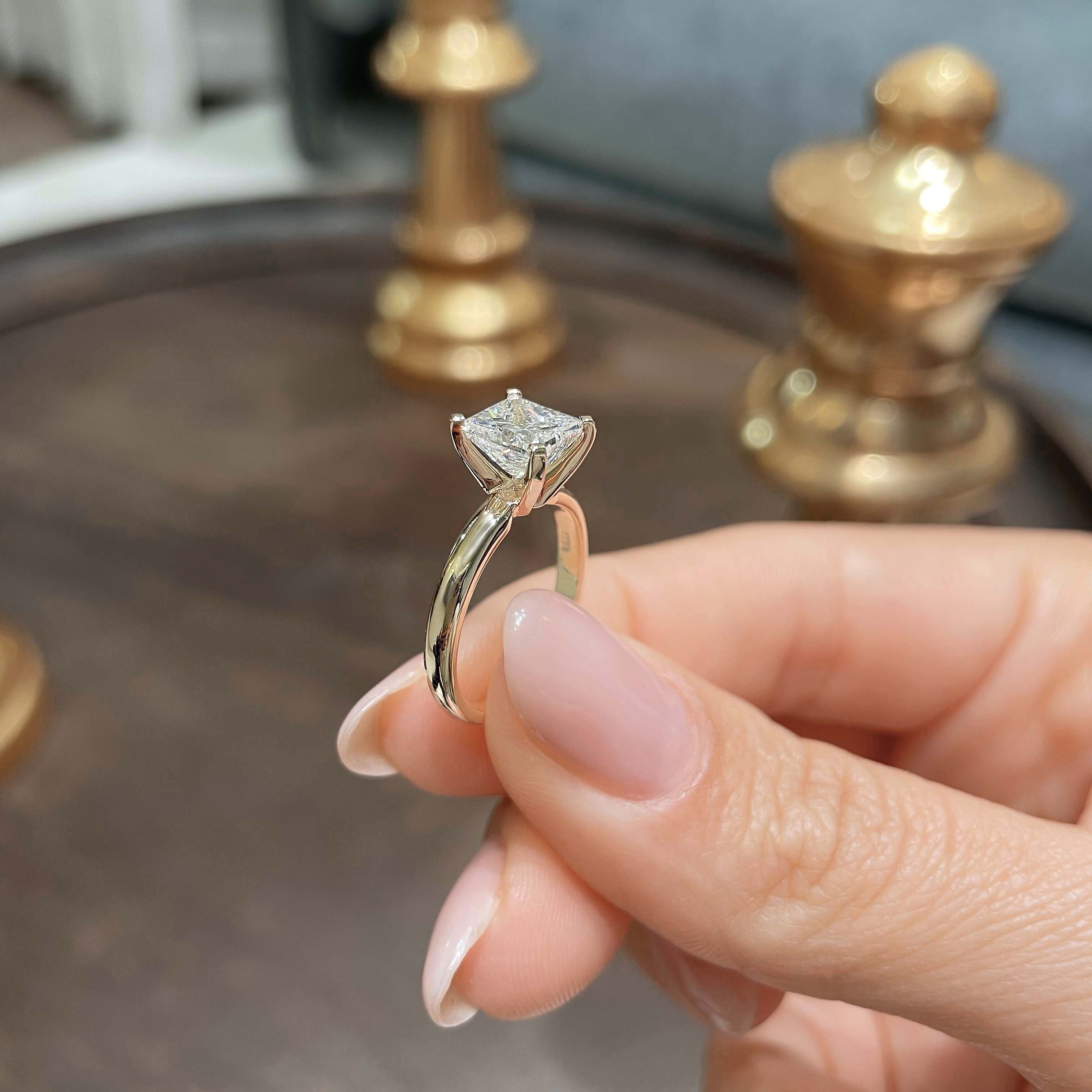 Lab Created 1.5 Carat Round Brilliant Diamond Engagement Ring - 14K Wh –  Marie's Jewelry Store