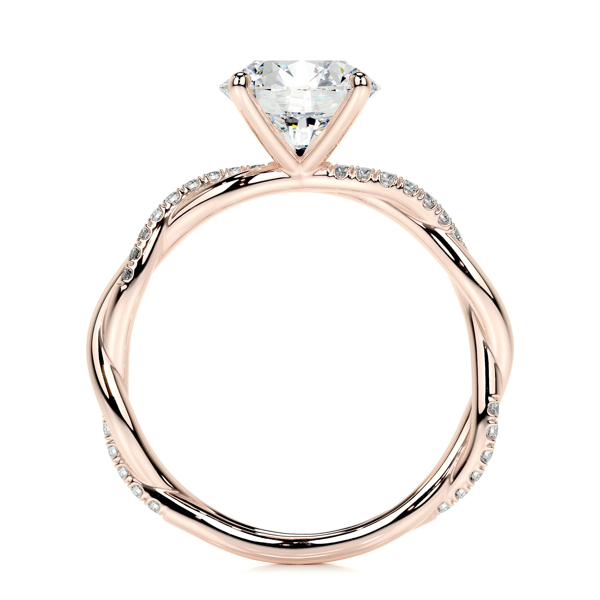 Crystal Lab Grown Diamond Ring   (1.8 Carat) -14K Rose Gold