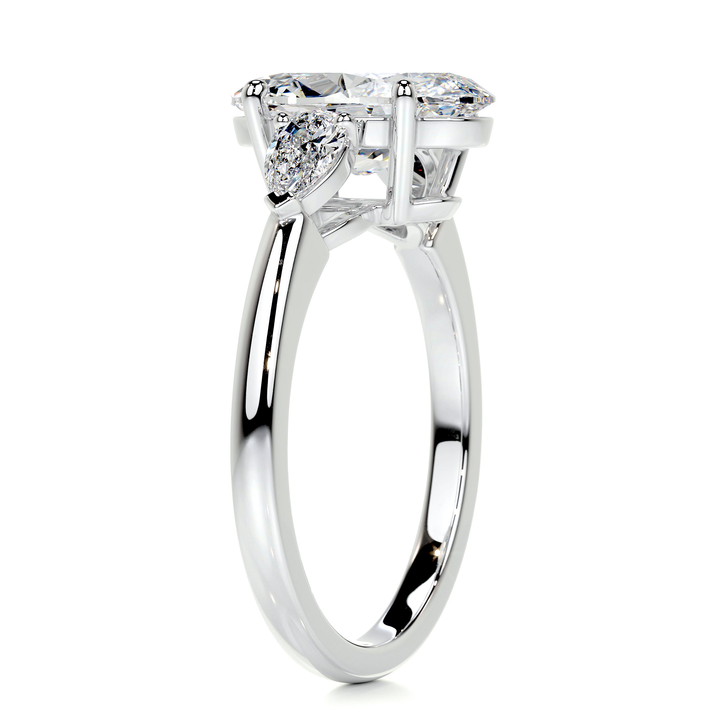 Kamala Diamond Engagement Ring   (3.3 Carat) -14K White Gold