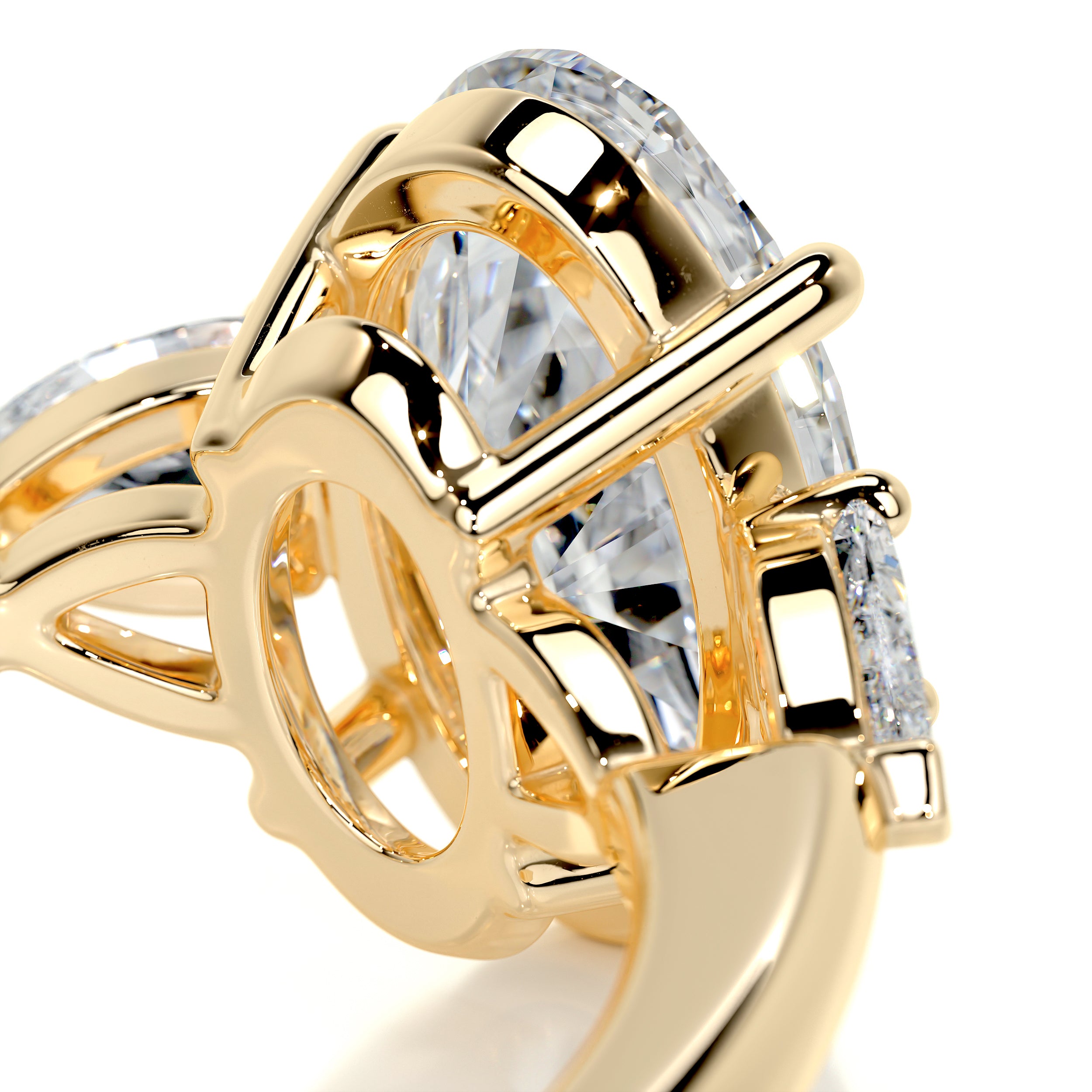 Kamala Diamond Engagement Ring   (3.3 Carat) -18K Yellow Gold