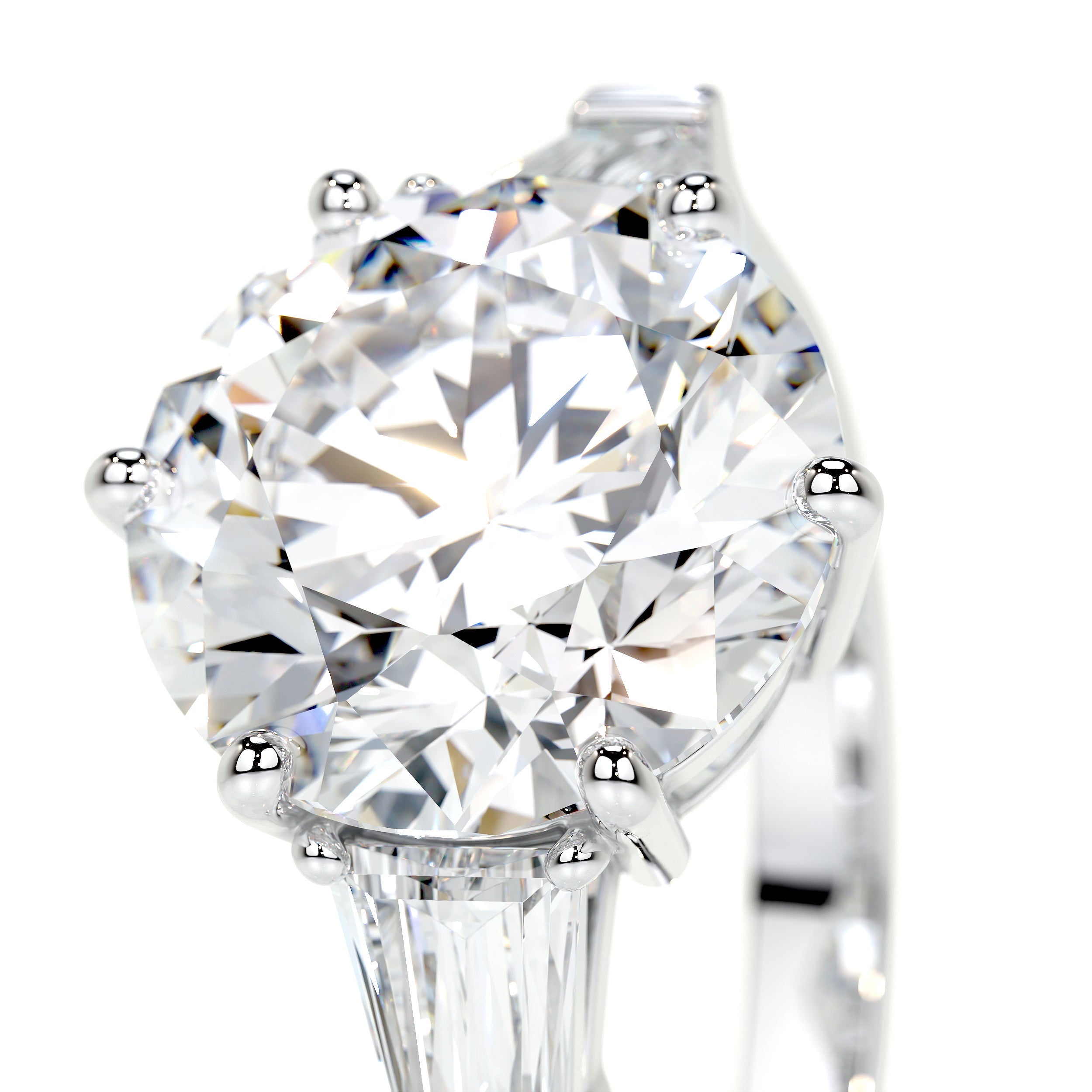 Skylar Lab Grown Diamond Ring   (3.5 Carat) -14K White Gold