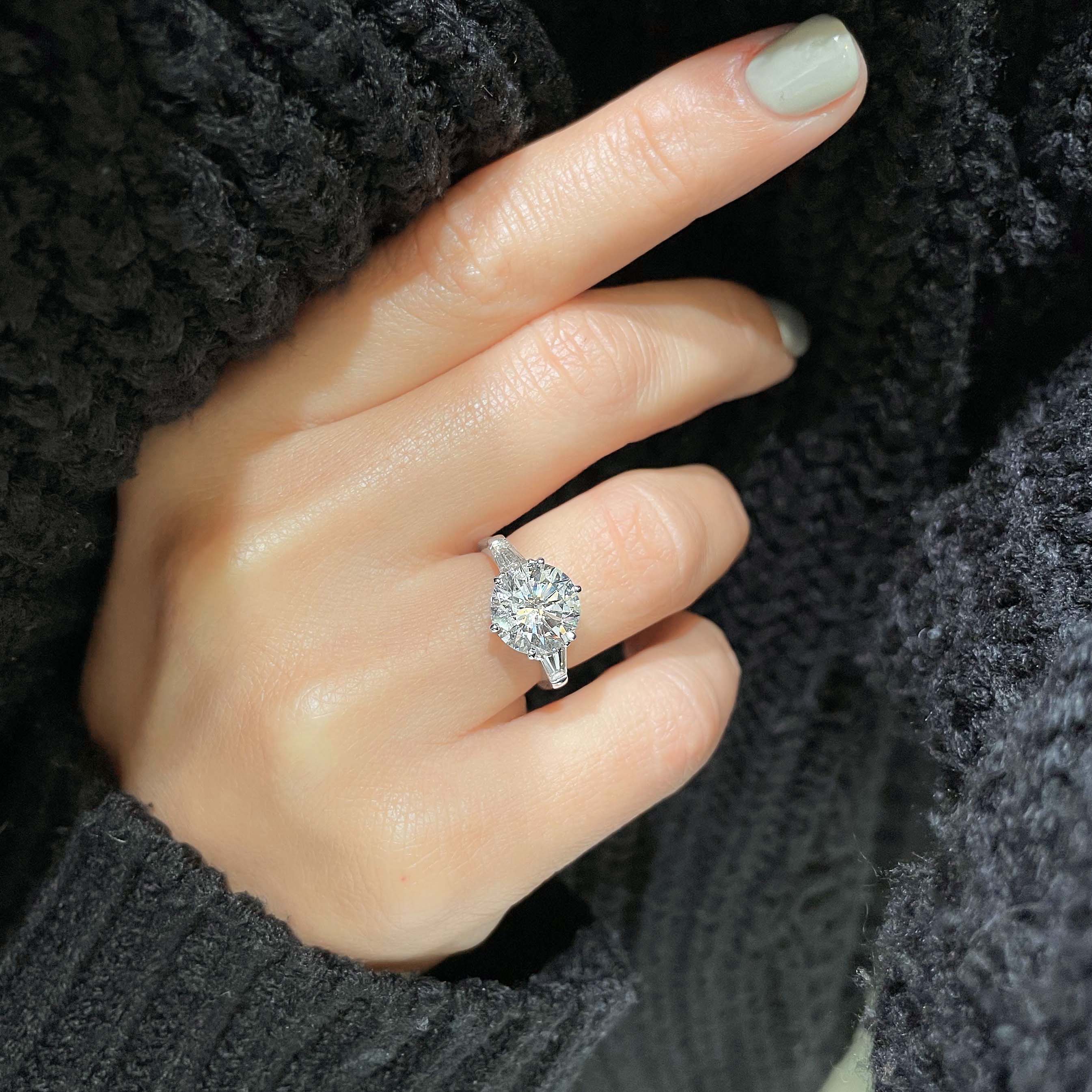Skylar Diamond Engagement Ring   (3.5 Carat) -14K White Gold