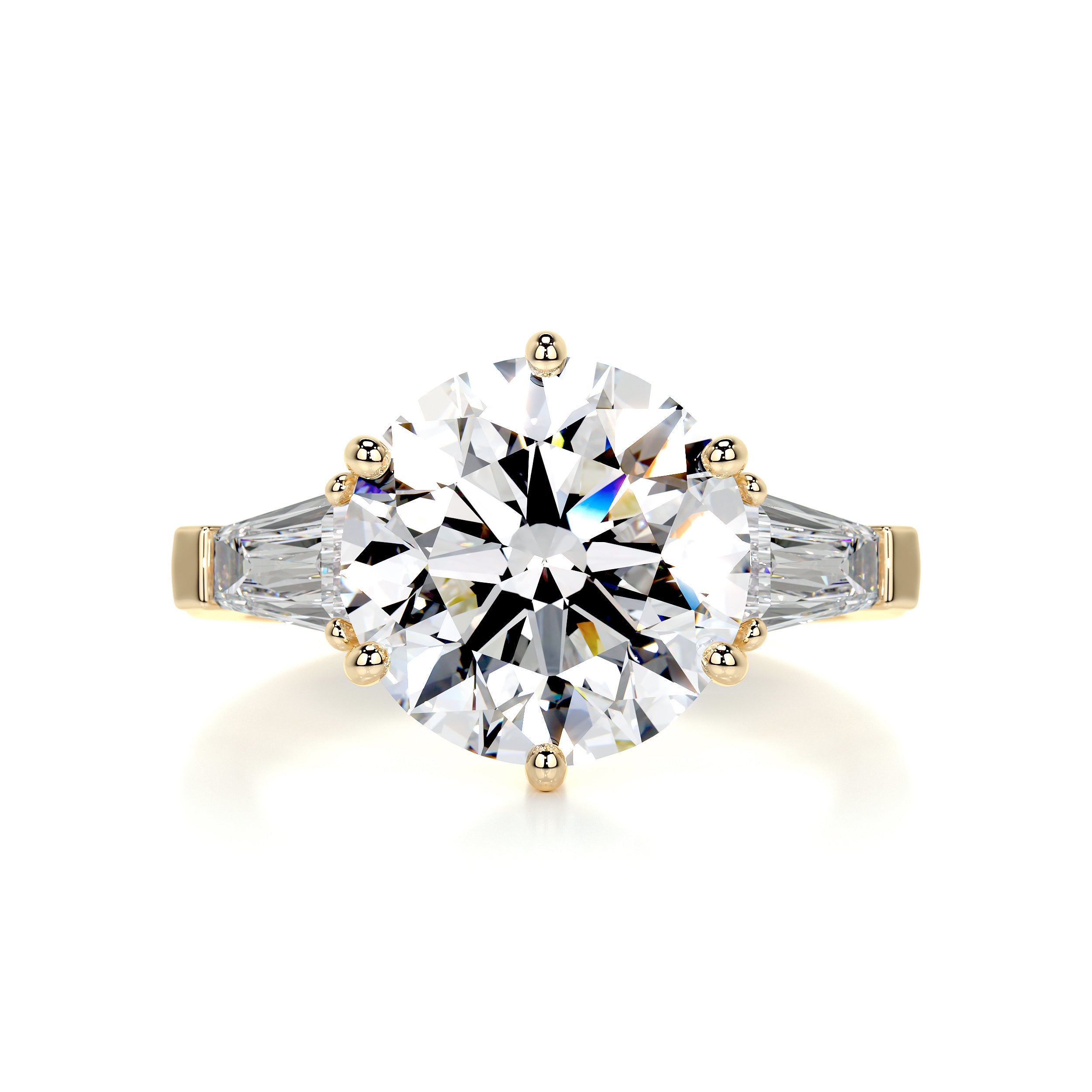 Skylar Diamond Engagement Ring   (3.5 Carat) -18K Yellow Gold
