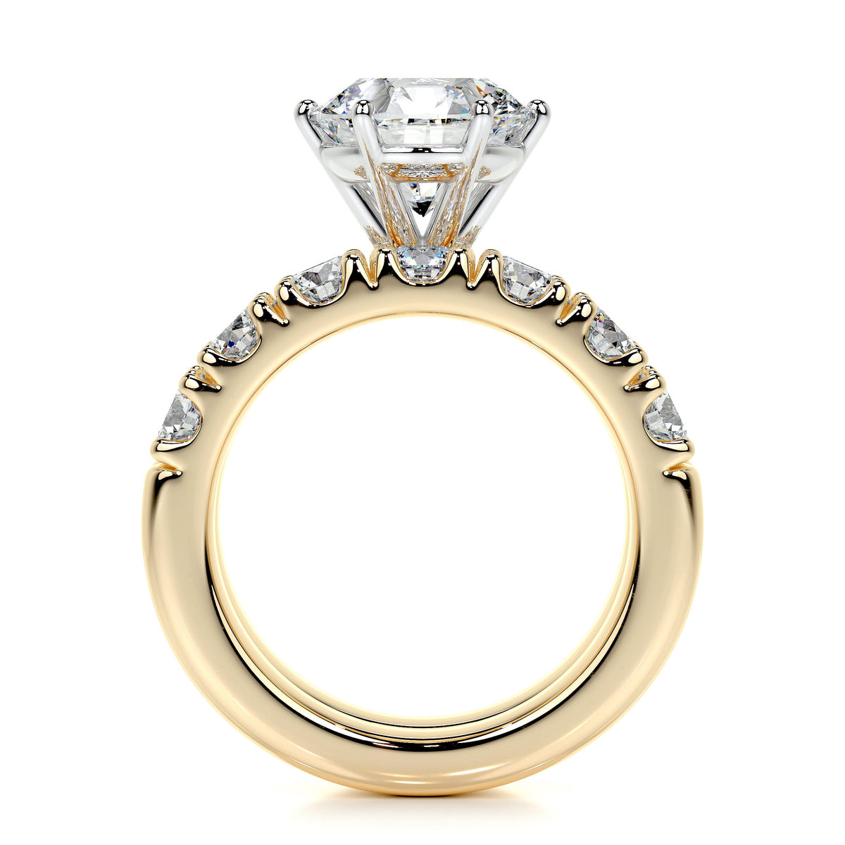 Destiny Lab Grown Diamond Bridal Set -18K Yellow Gold, Pave, 6 Carat ...