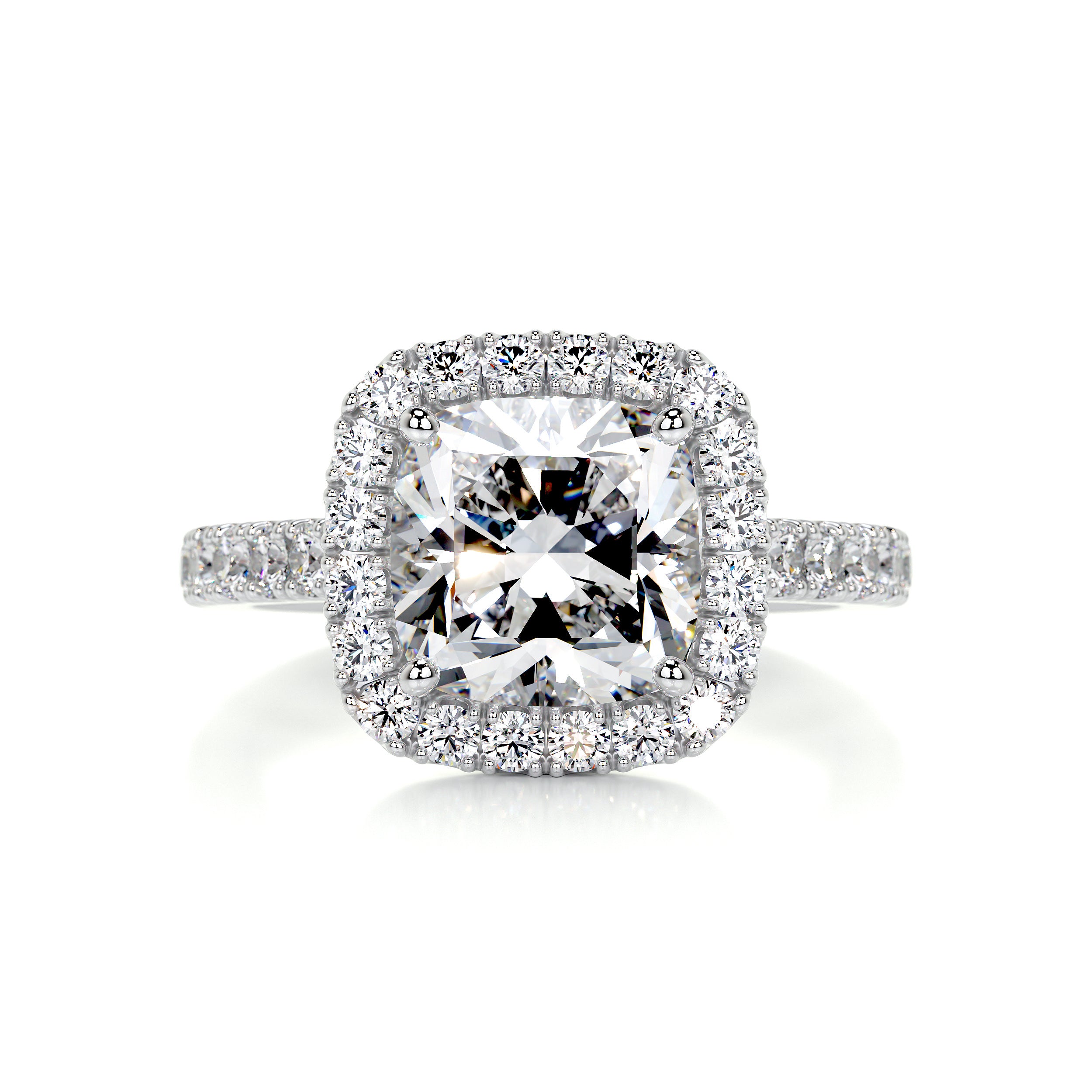 Celeste Diamond Engagement Ring   (3 Carat) -18K White Gold