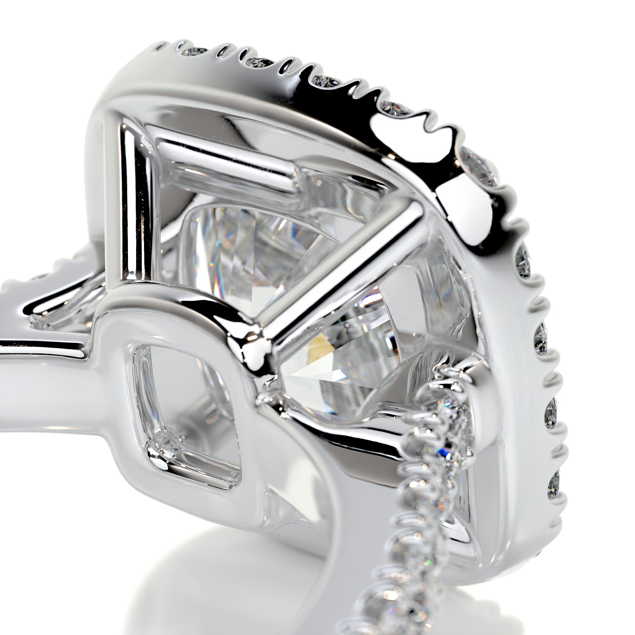 Celeste Diamond Engagement Ring   (3 Carat) -18K White Gold