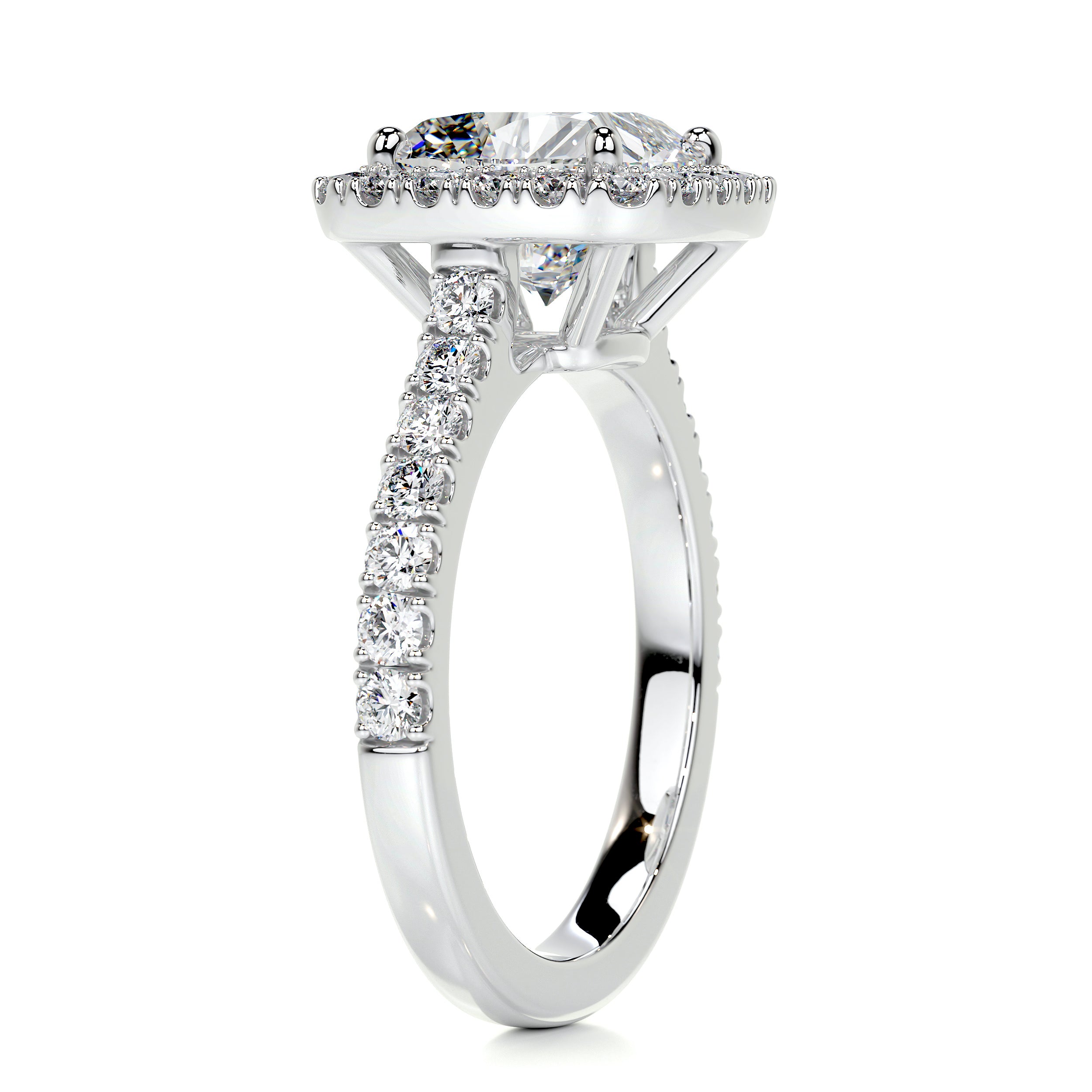 Celeste Diamond Engagement Ring   (3 Carat) -14K White Gold