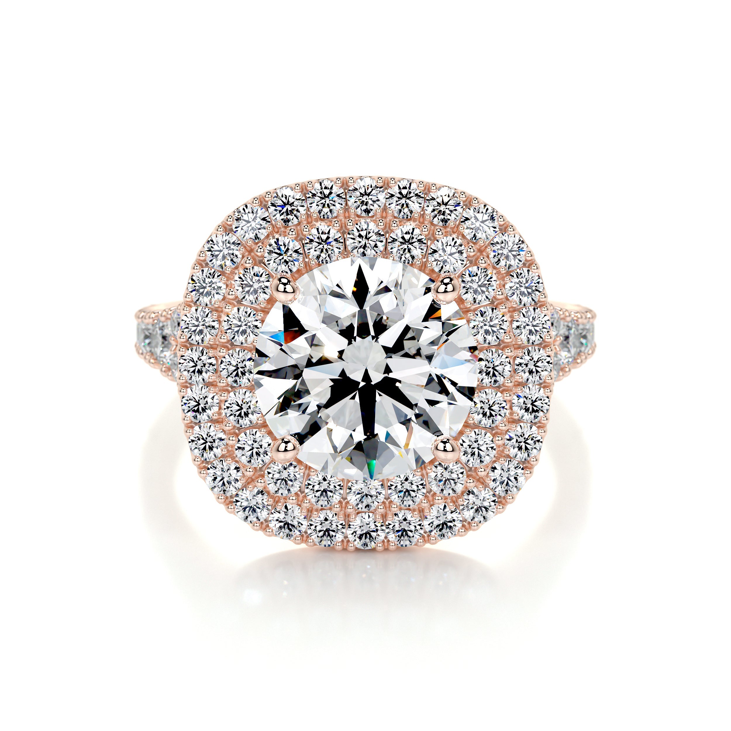 Angela Lab Grown Diamond Ring   (3 Carat) -14K Rose Gold