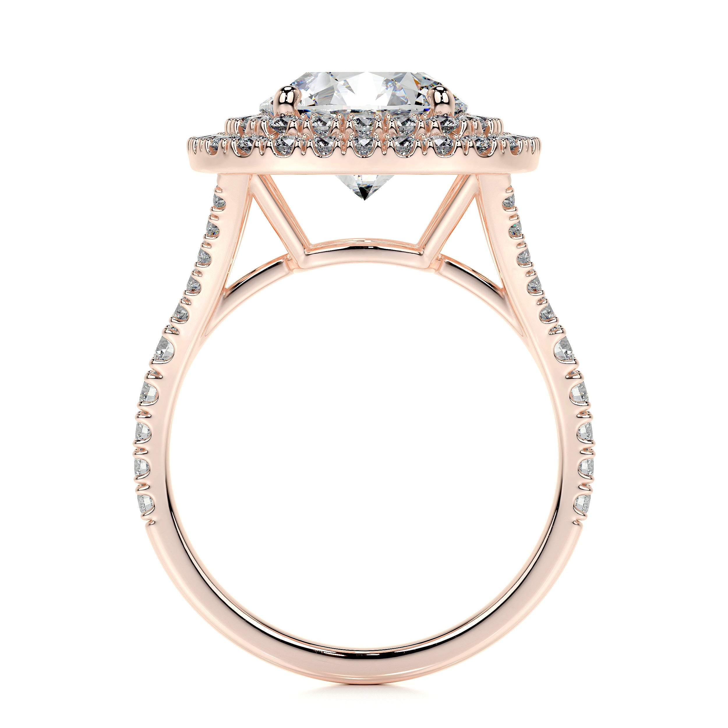 Angela Lab Grown Diamond Ring   (3 Carat) -14K Rose Gold