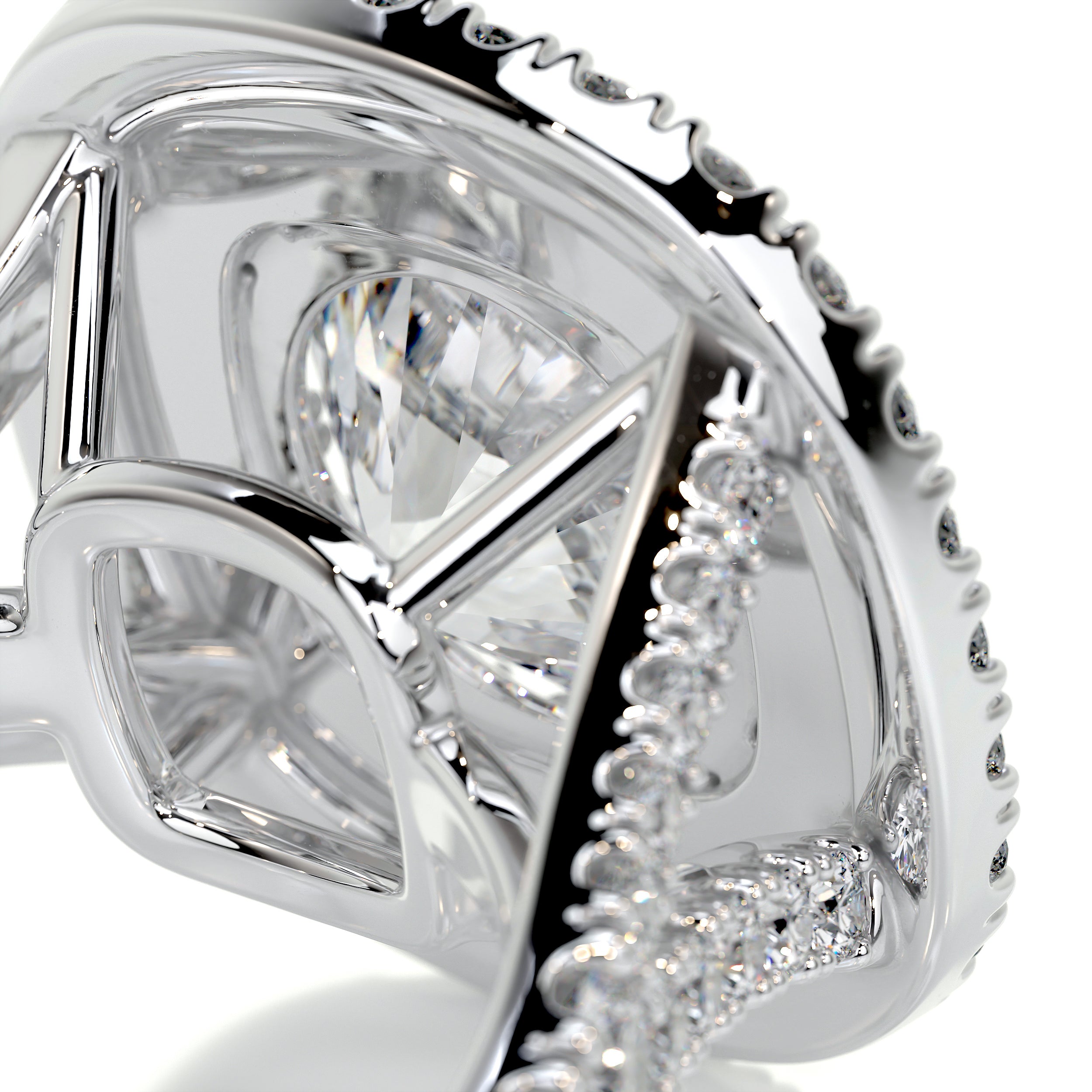 Angela Diamond Engagement Ring   (3 Carat) -14K White Gold