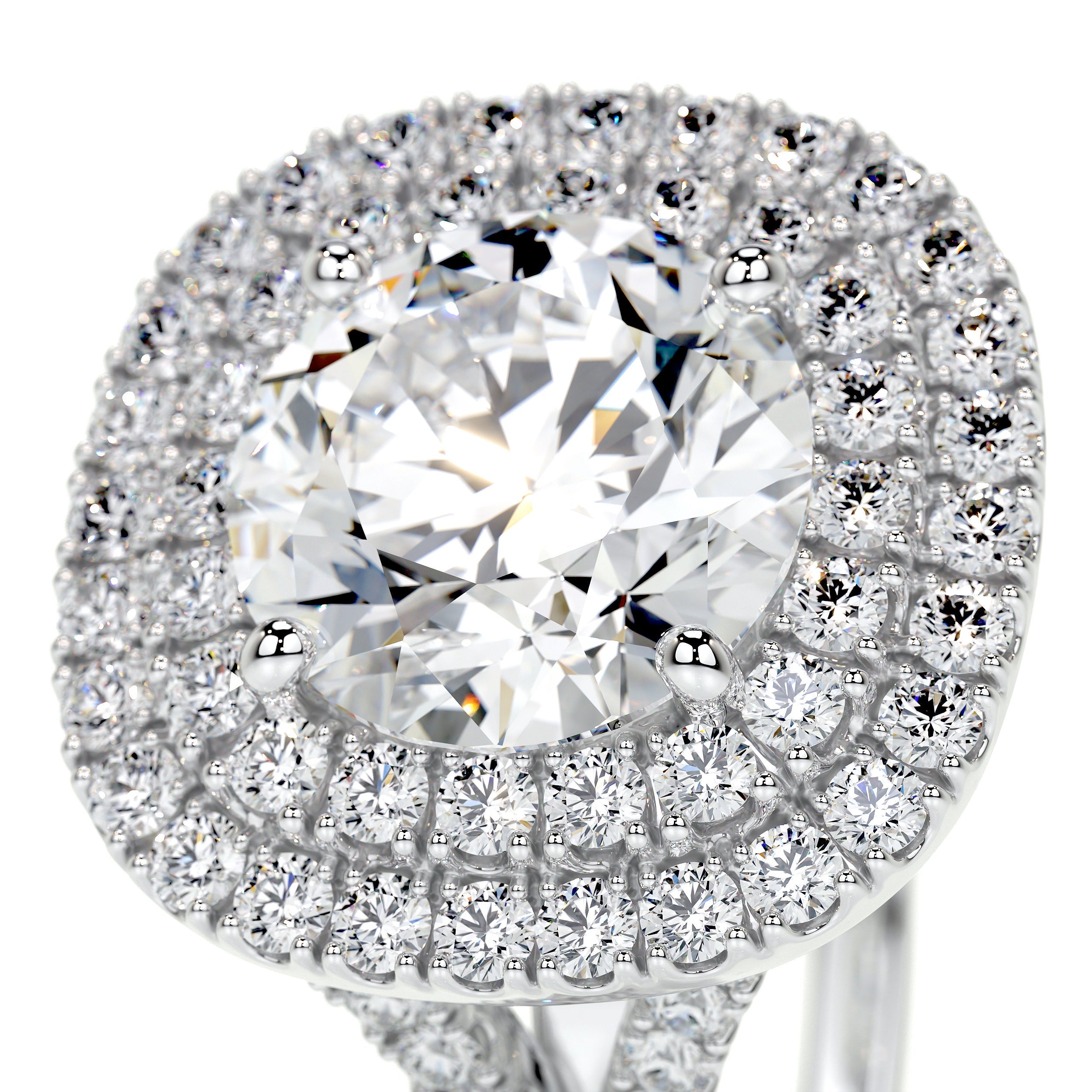 Angela Lab Grown Diamond Ring   (3 Carat) -14K White Gold