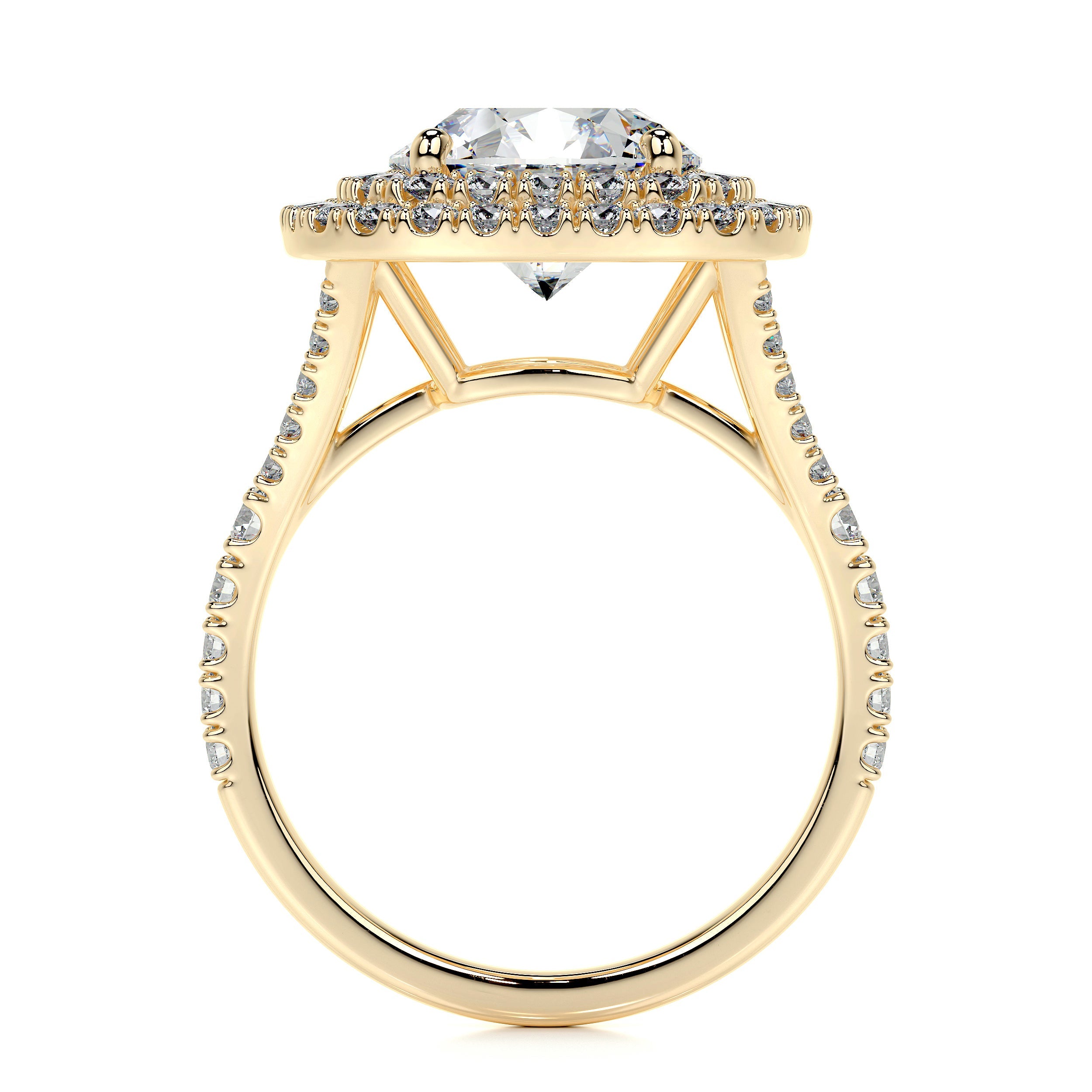 Angela Lab Grown Diamond Ring   (3 Carat) -18K Yellow Gold