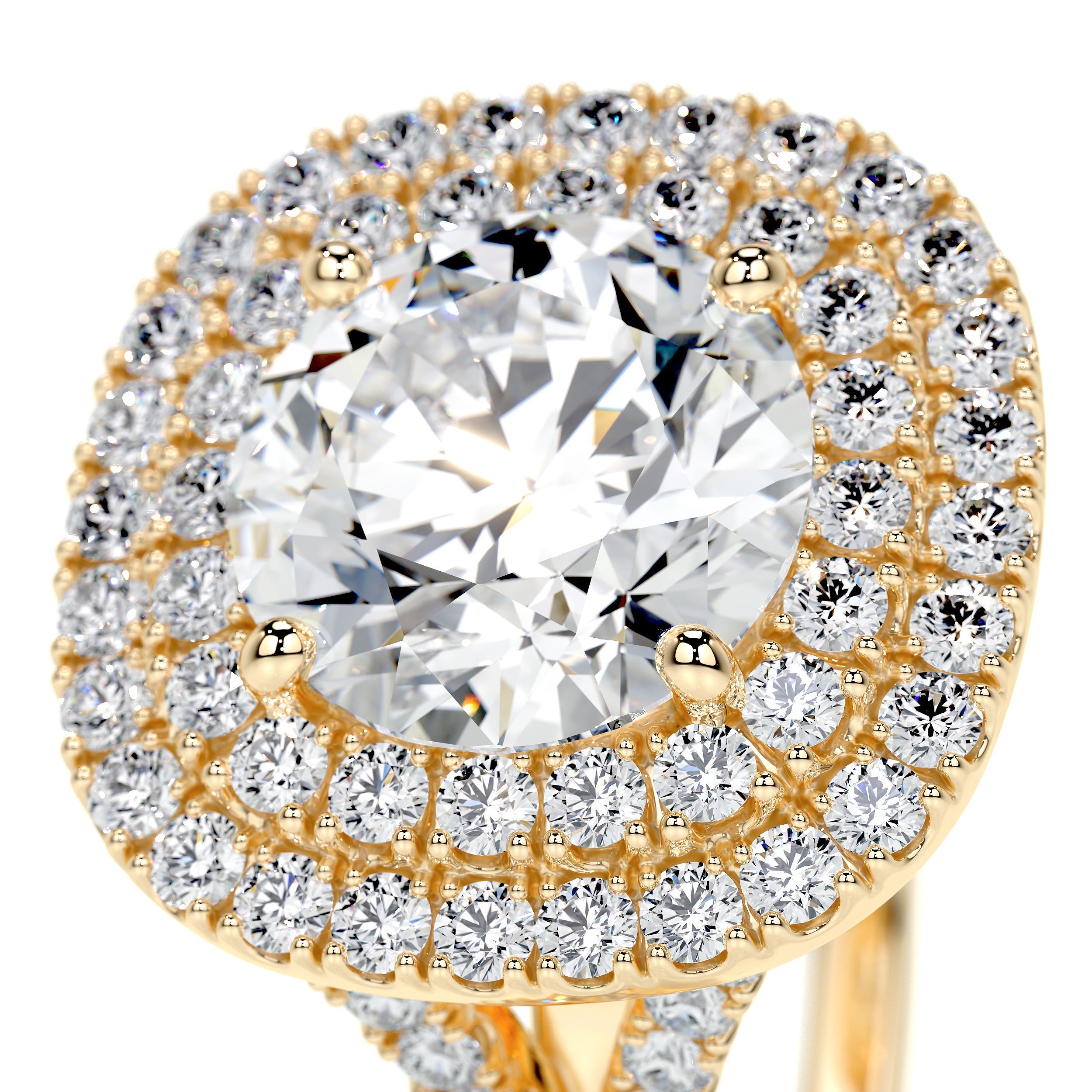 Angela Lab Grown Diamond Ring   (3 Carat) -18K Yellow Gold