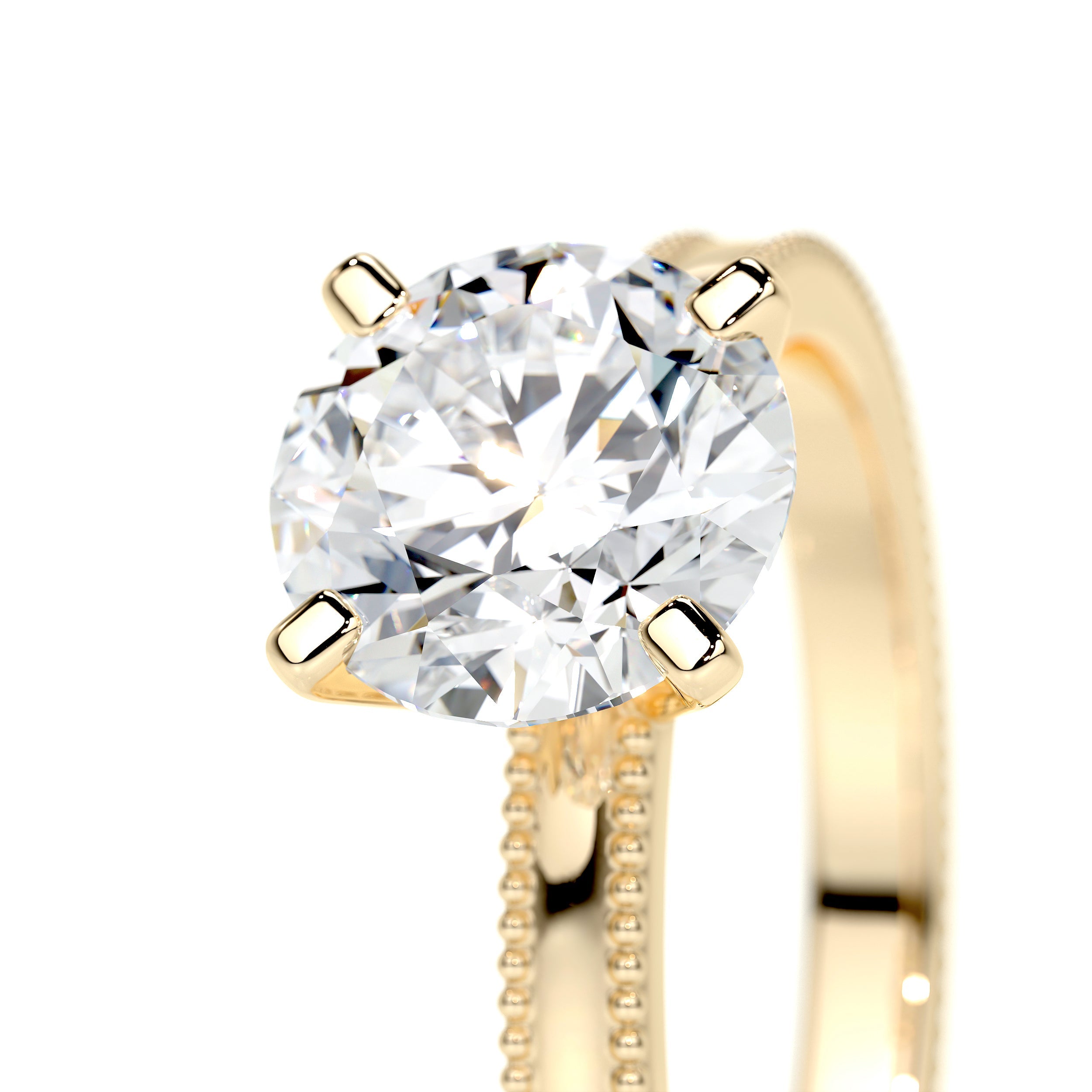 Charlie Lab Grown Diamond Ring   (2 Carat) -18K Yellow Gold