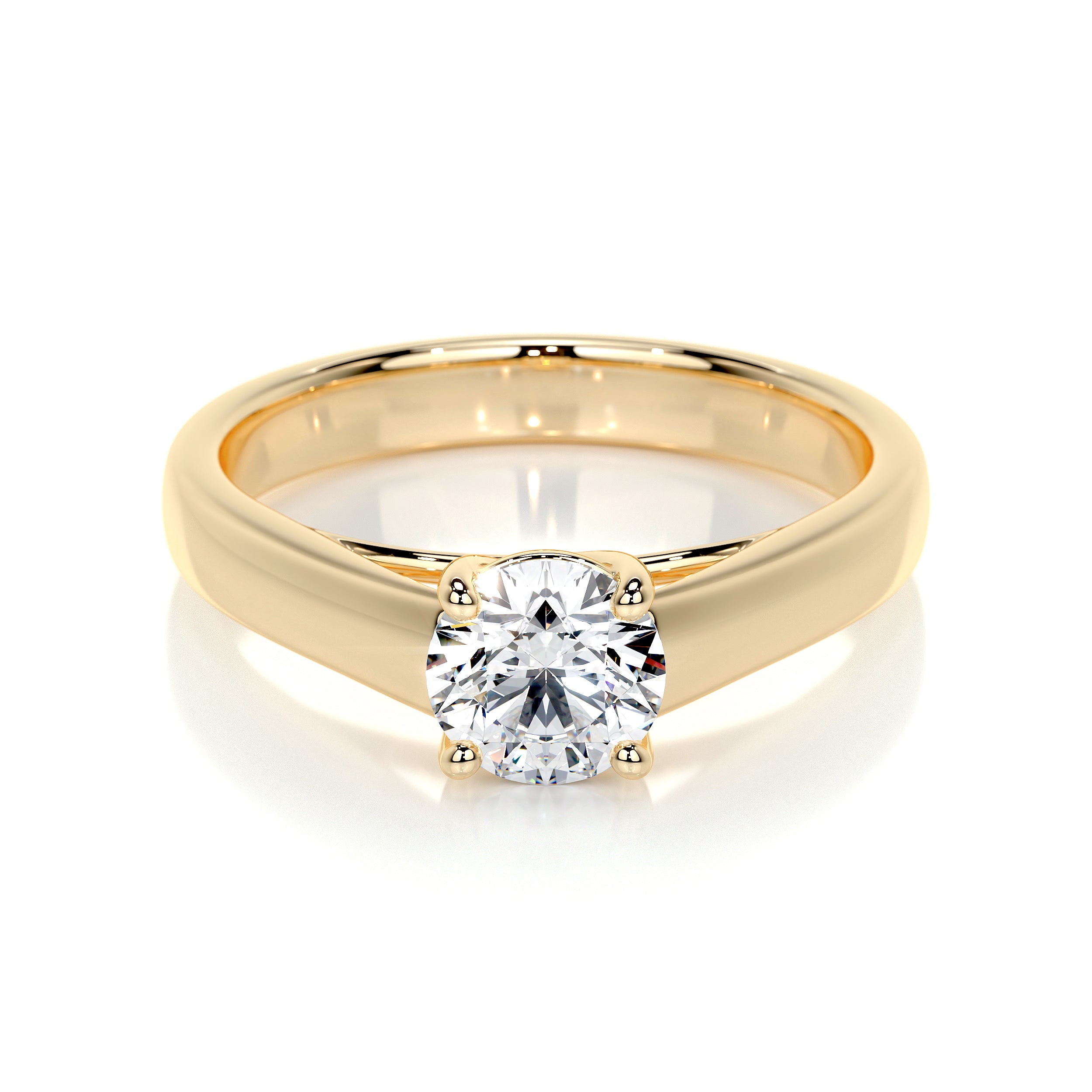 20-Pointer Single Diamond Twisted Shank 18K Yellow Gold Ring JL AU G 1