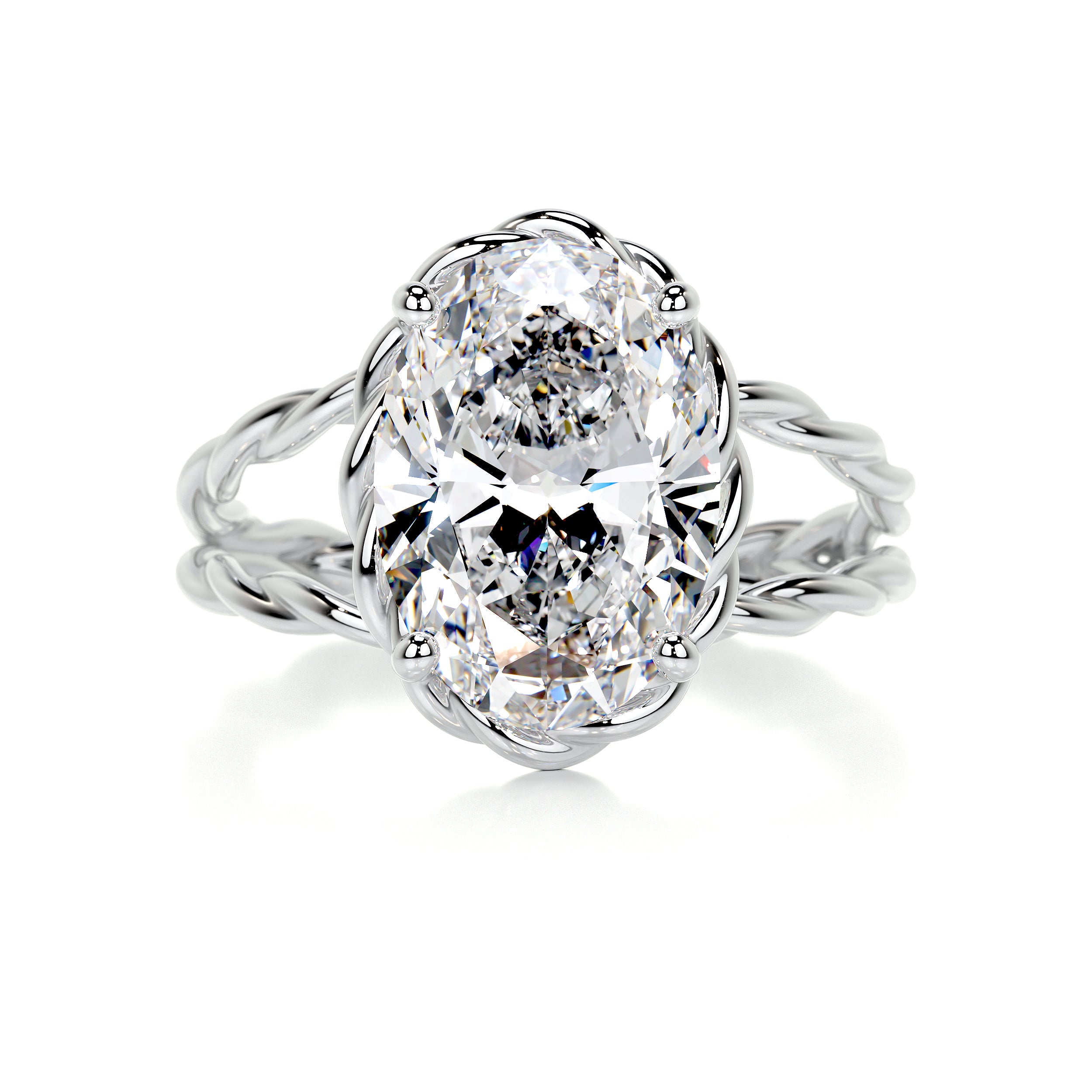 Milani Diamond Engagement Ring   (3 Carat) -14K White Gold