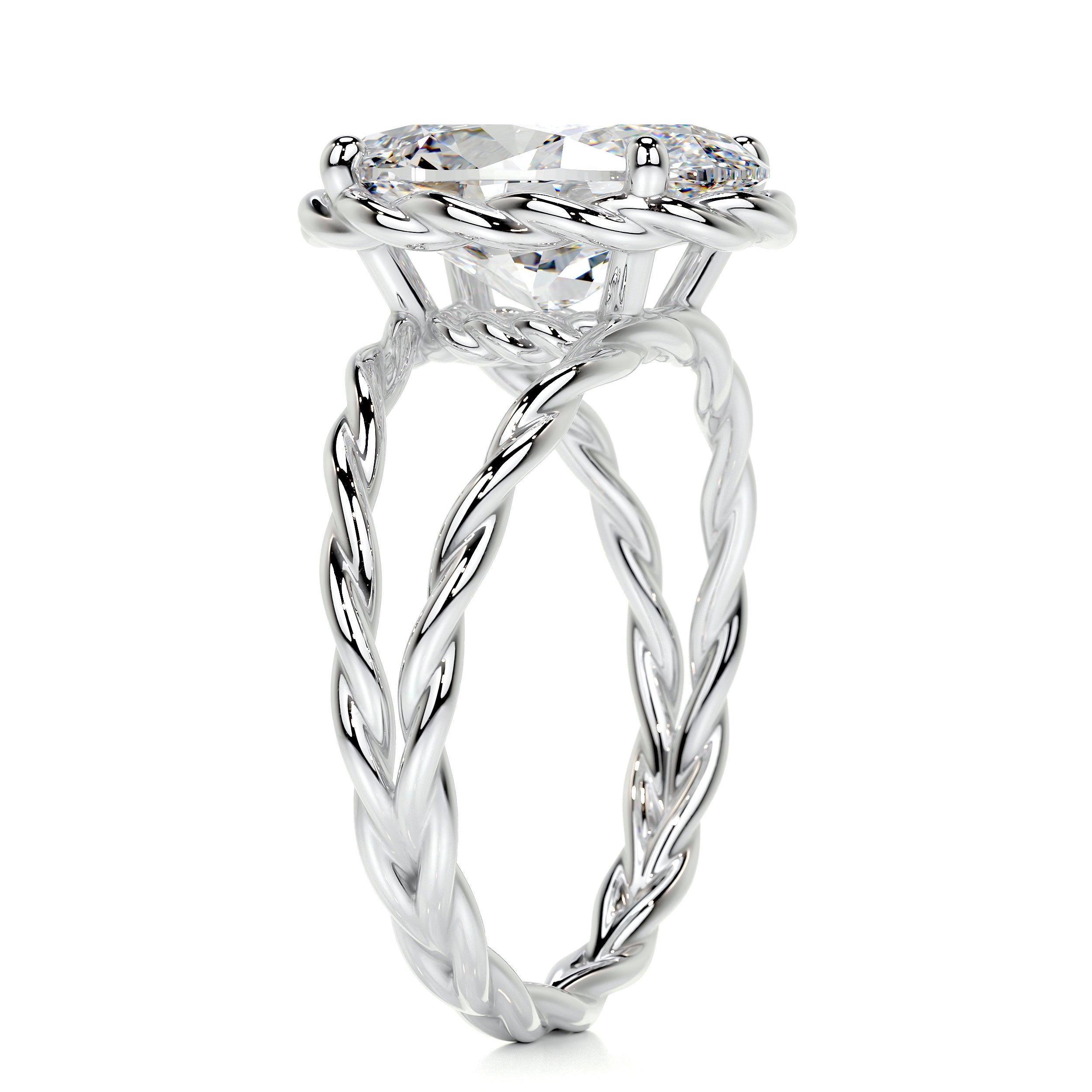 Milani Diamond Engagement Ring   (3 Carat) -18K White Gold
