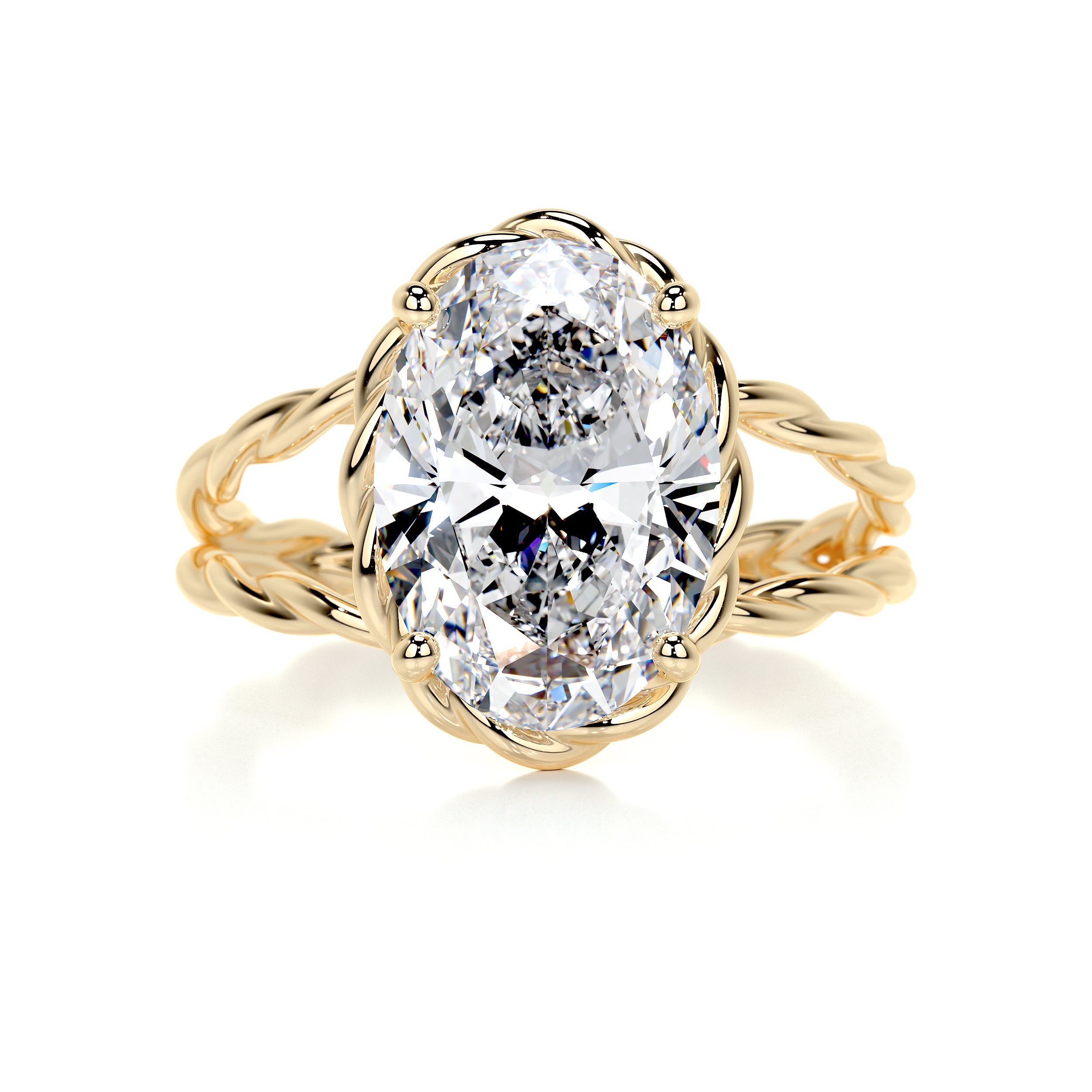 Milani Diamond Engagement Ring   (3 Carat) -18K Yellow Gold