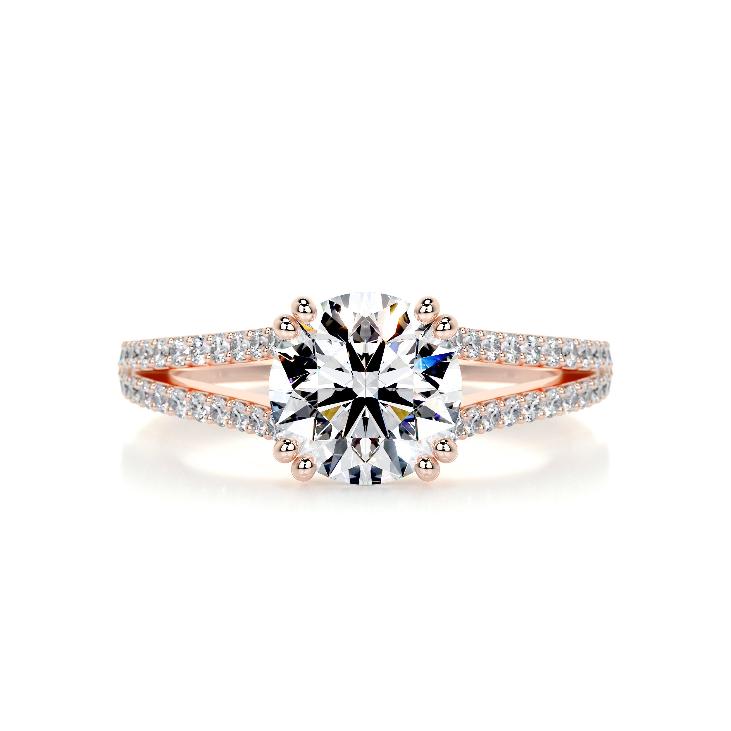 Evelyn Diamond Engagement Ring   (2 Carat) -14K Rose Gold
