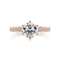 Amelia Diamond Engagement Ring - 14K Rose Gold