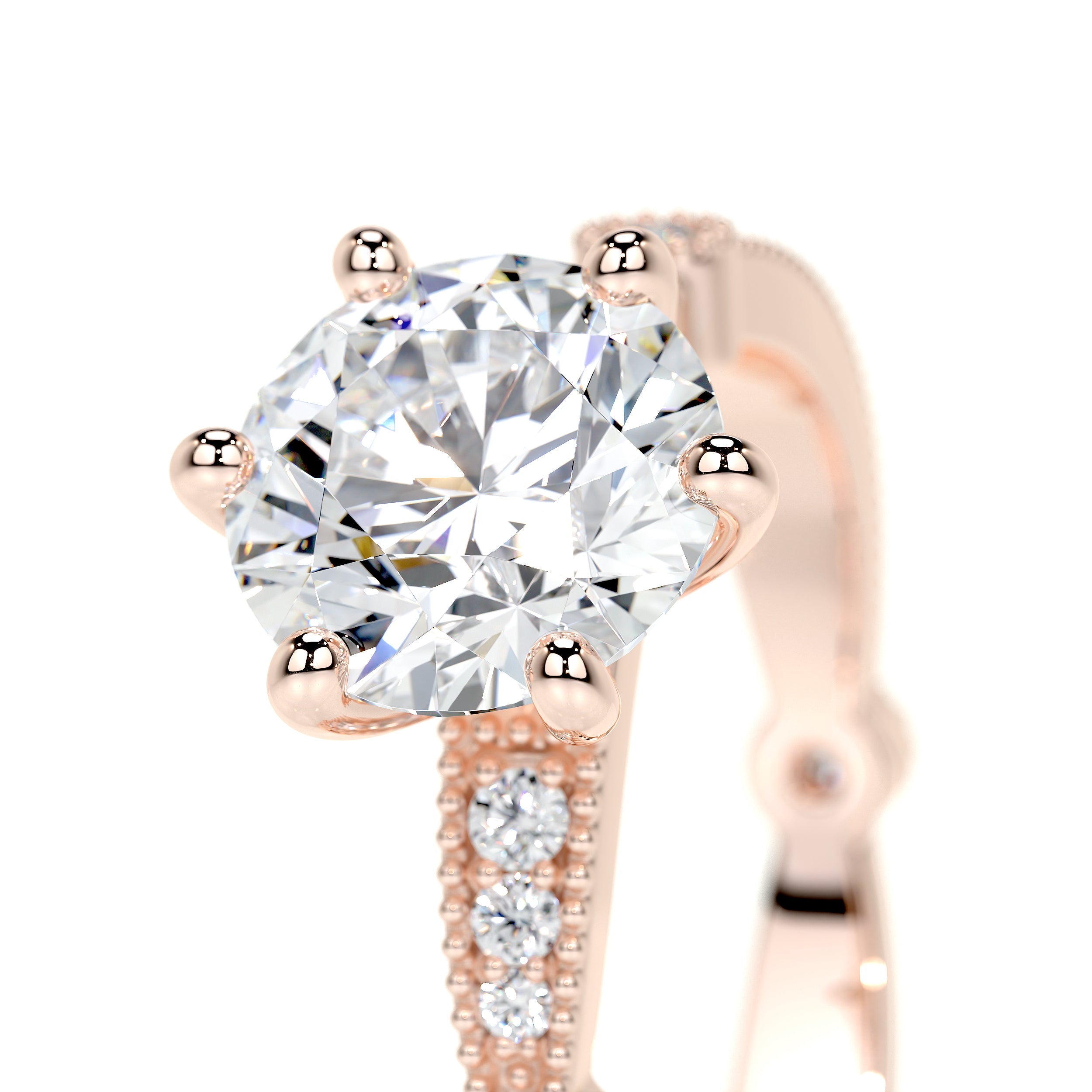 Amelia Lab Grown Diamond Ring   (2 Carat) - 14K Rose Gold