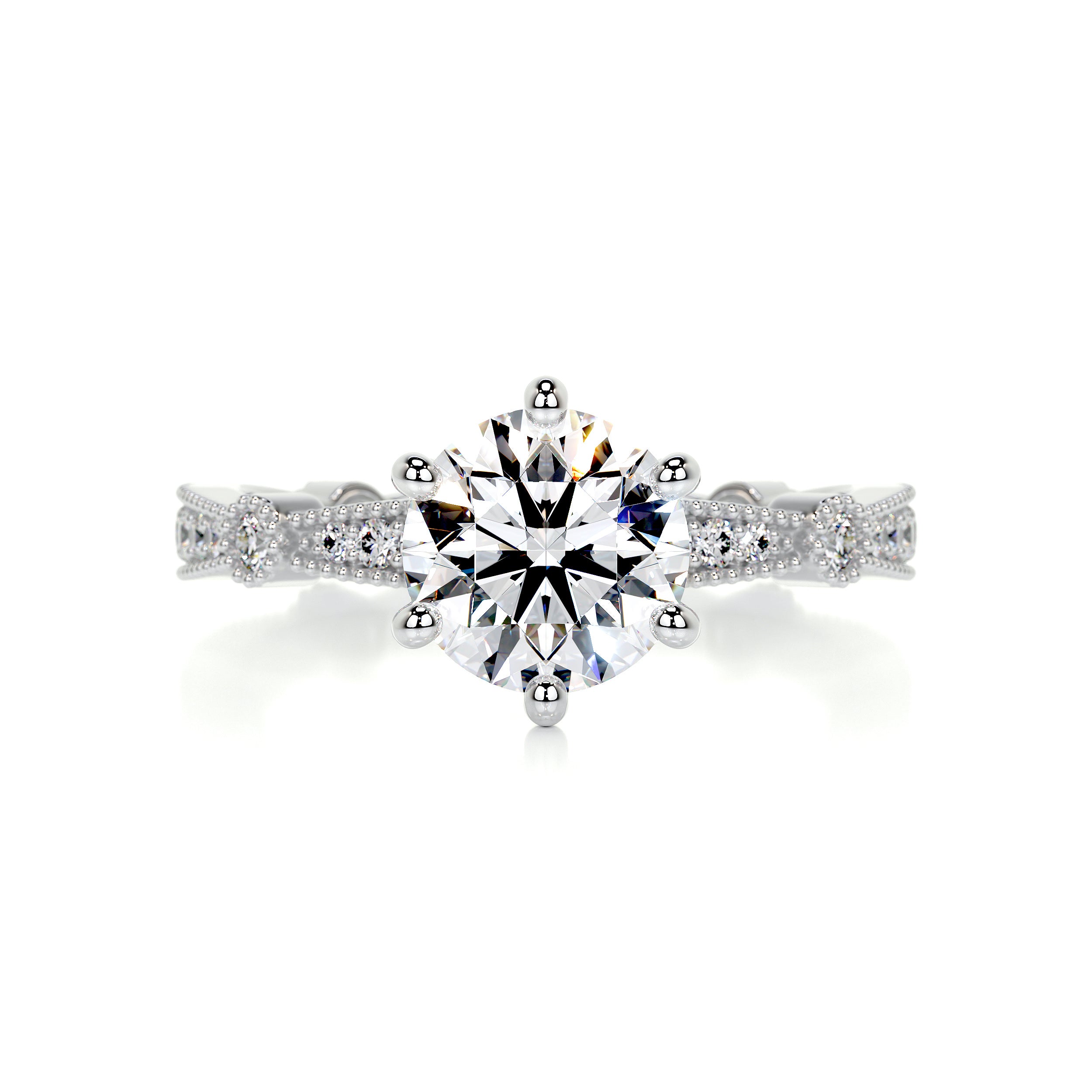 Amelia Diamond Engagement Ring - 14K White Gold