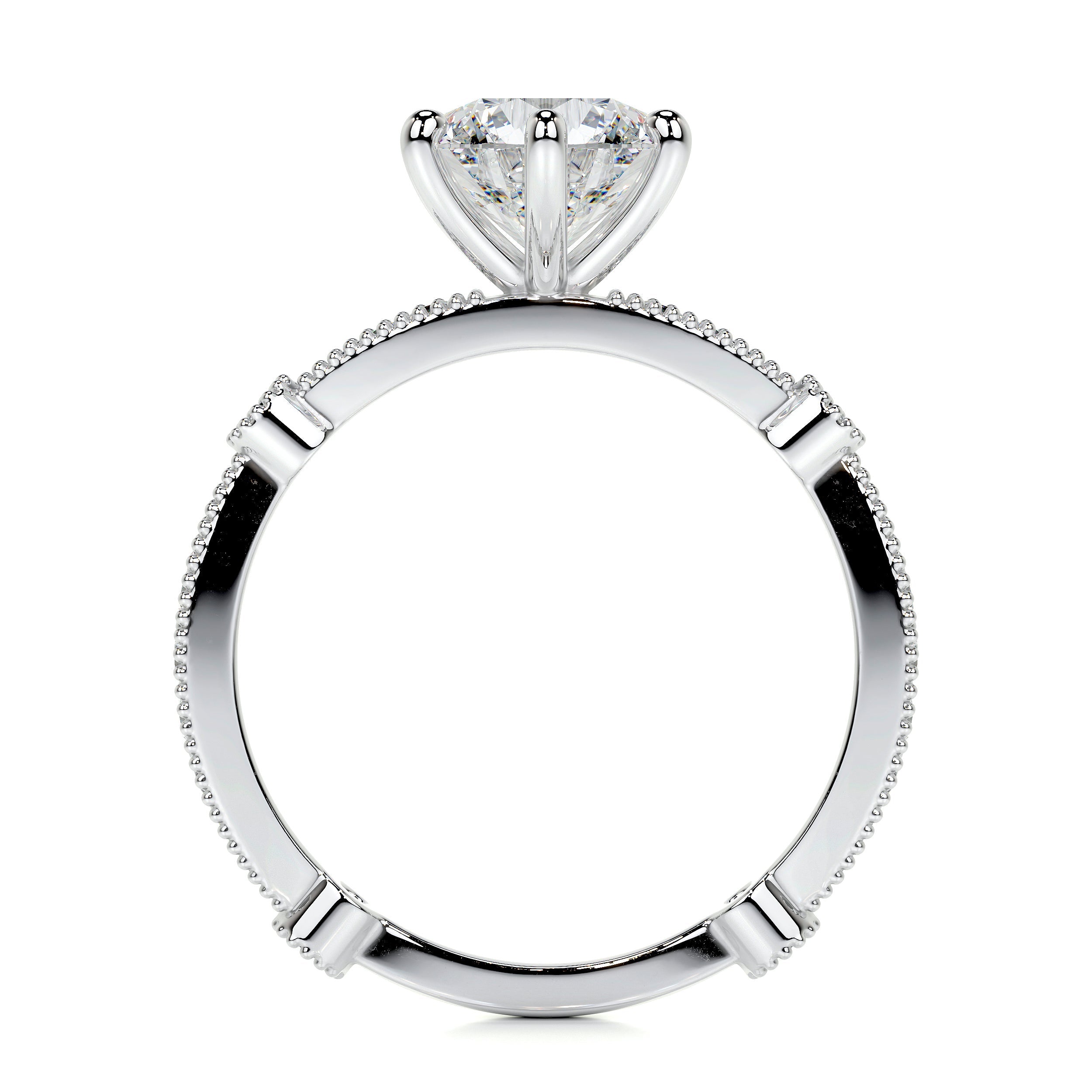 Amelia Lab Grown Diamond Ring   (2 Carat) - 14K White Gold