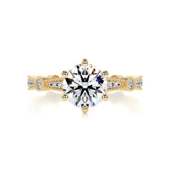 Amelia Diamond Engagement Ring - 18K Yellow Gold