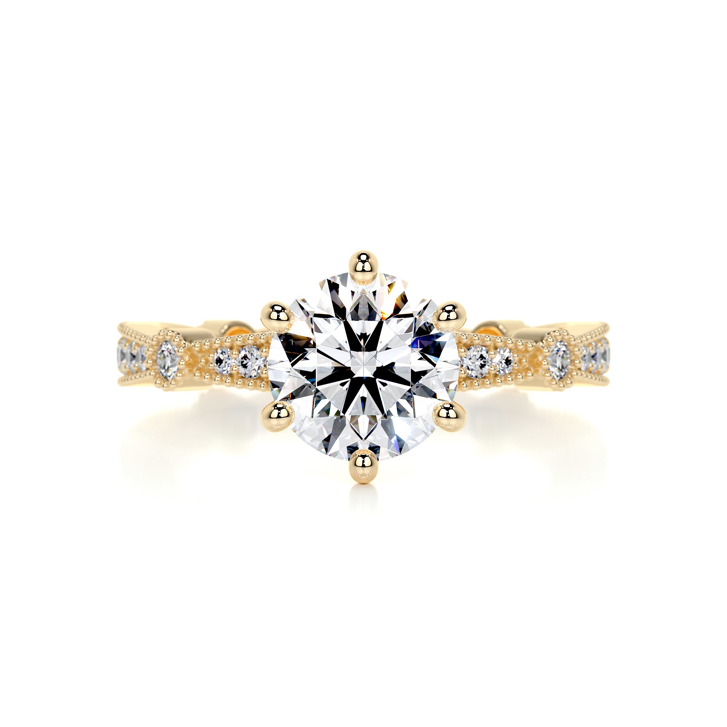 Amelia Diamond Engagement Ring - 18K Yellow Gold