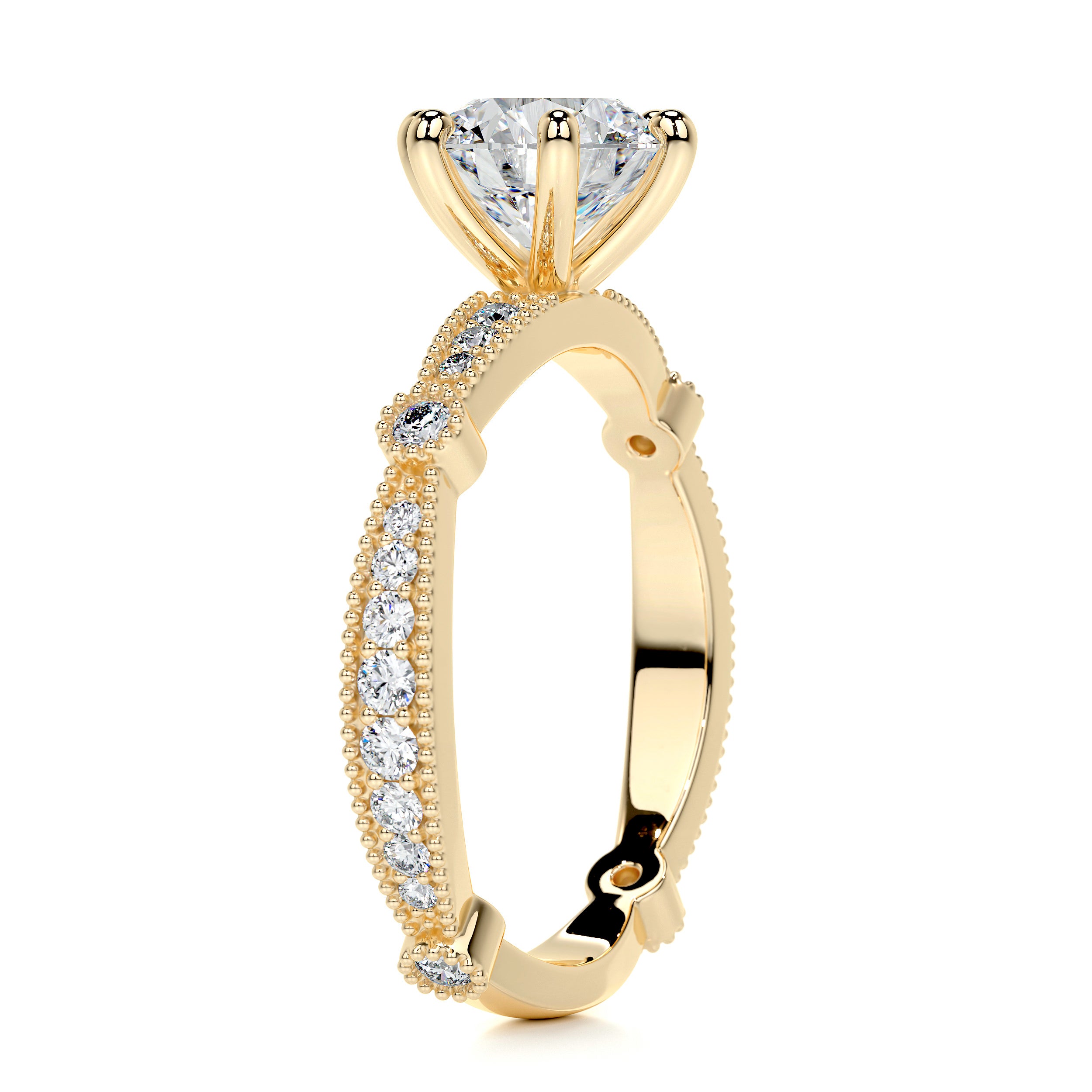 Amelia Diamond Engagement Ring   (2 Carat) - 18K Yellow Gold