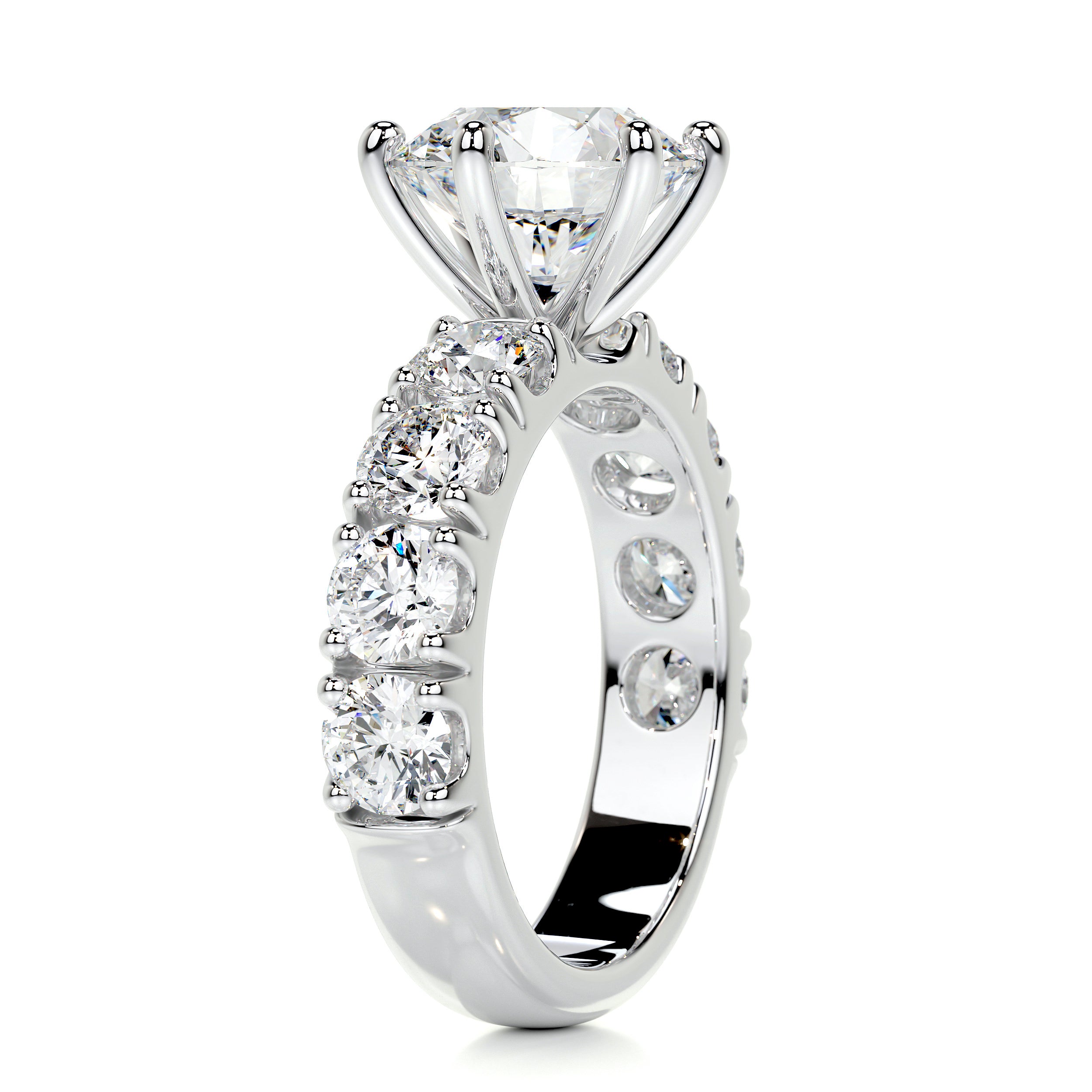 Molly Diamond Engagement Ring   (3 Carat) -14K White Gold