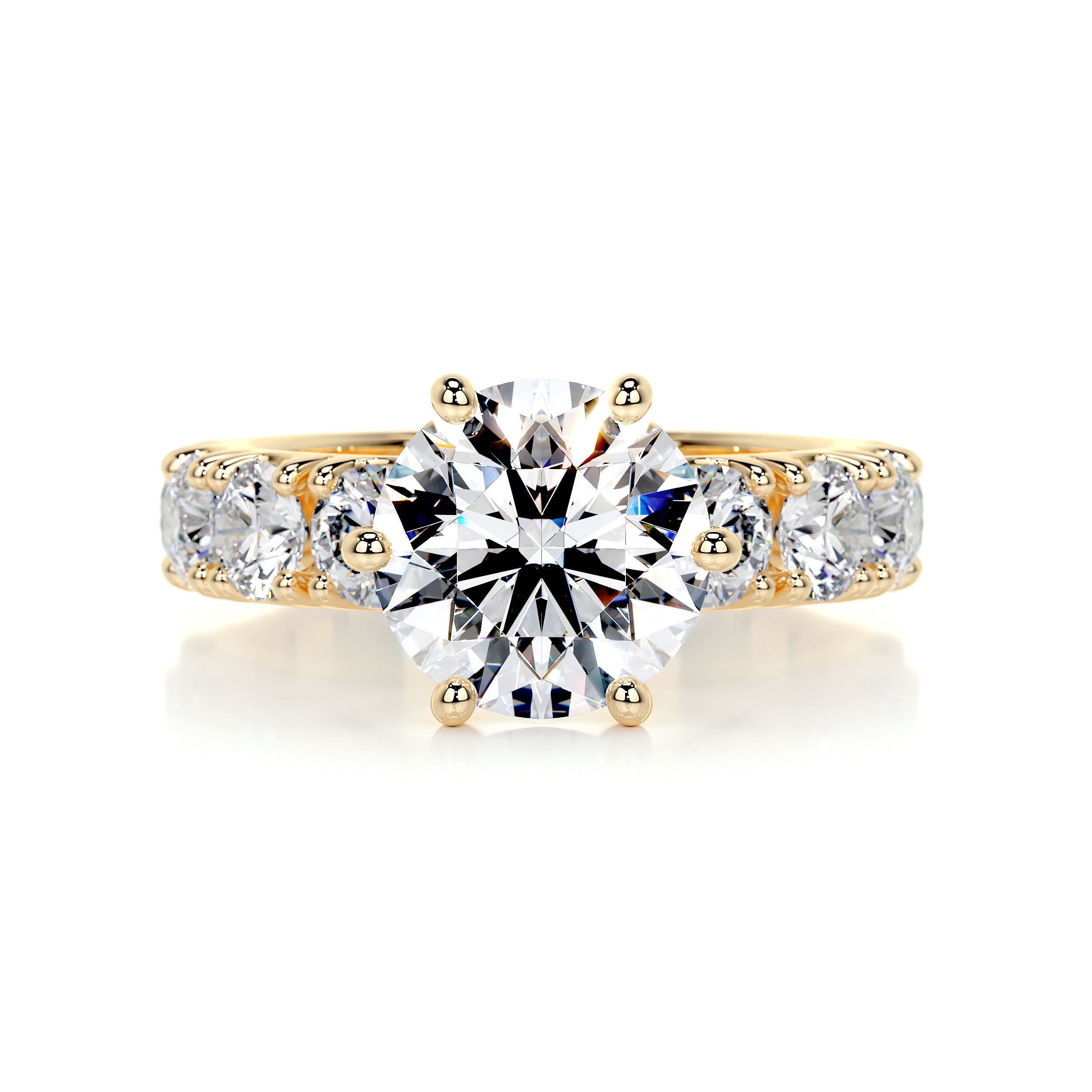 Molly Diamond Engagement Ring   (3 Carat) -18K Yellow Gold