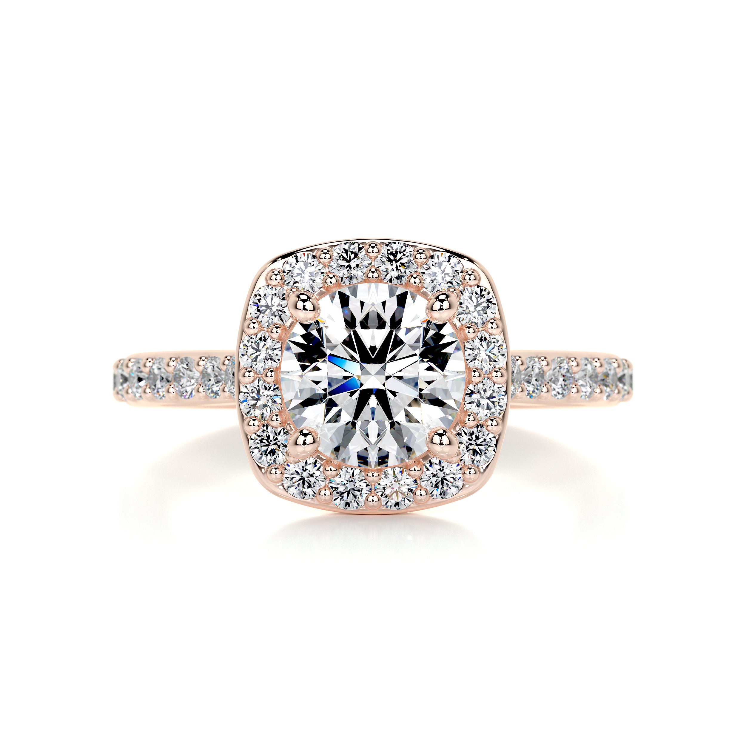 Paisley Diamond Engagement Ring   (2 Carat) -14K Rose Gold