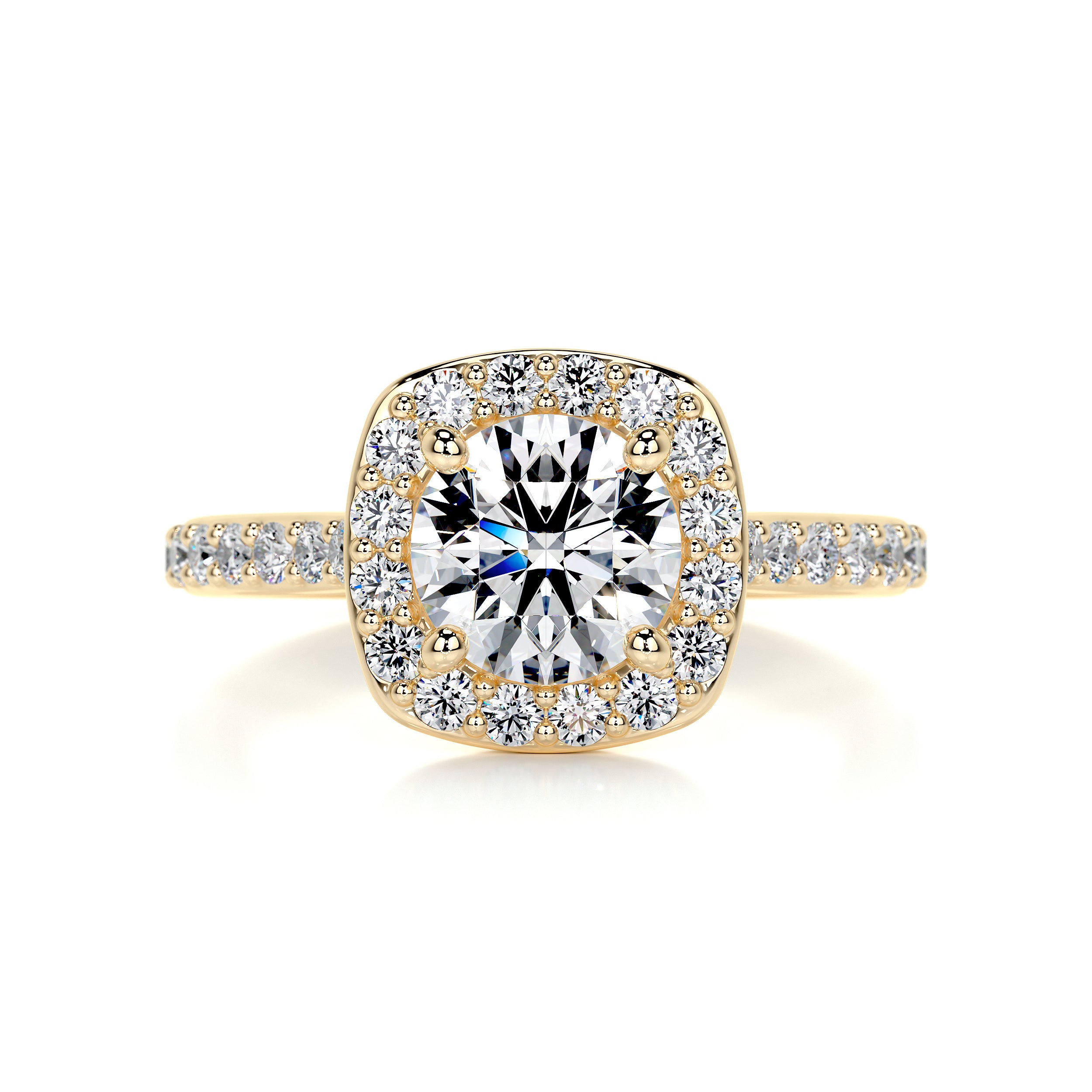 Paisley Diamond Engagement Ring   (2 Carat) -18K Yellow Gold