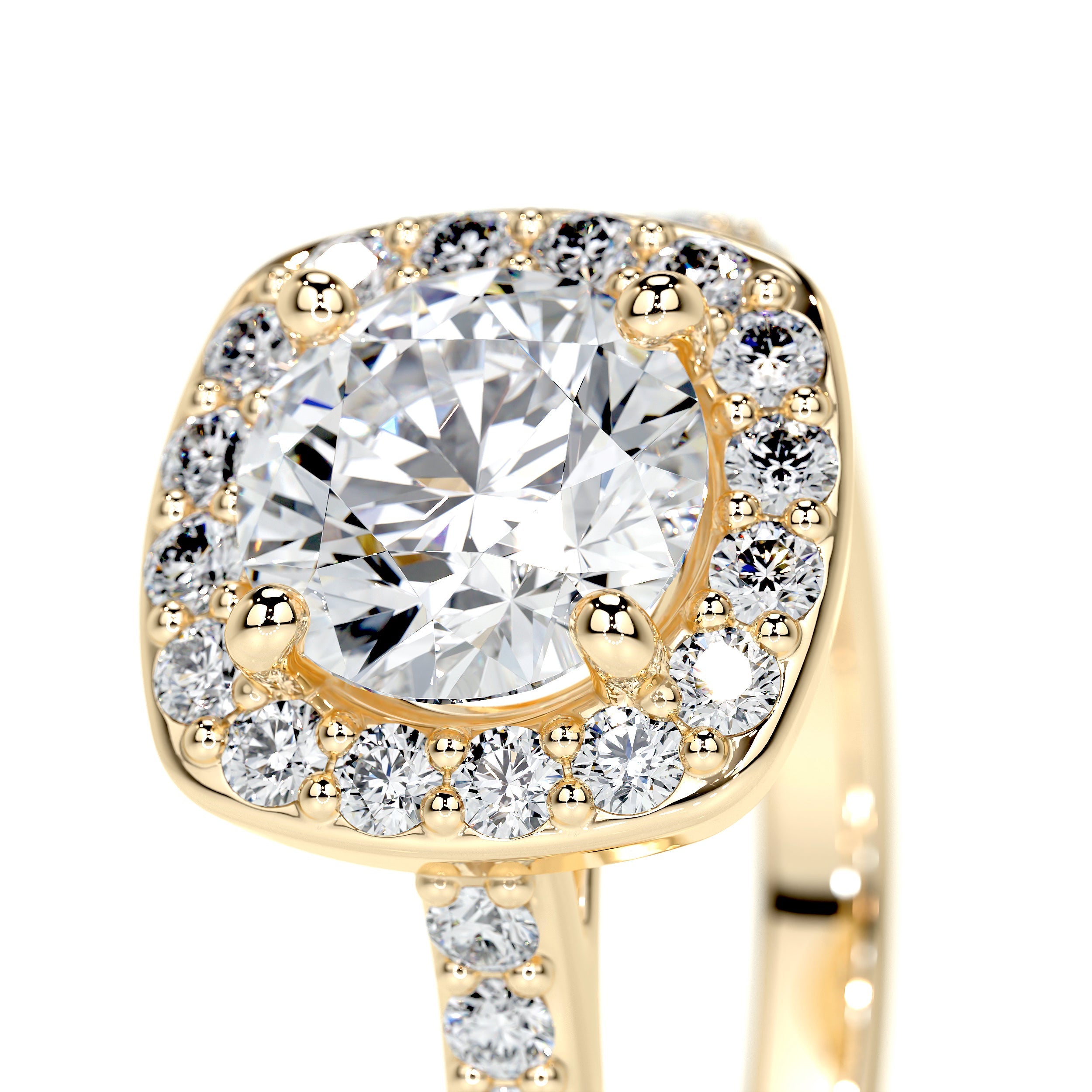 Paisley Lab Grown Diamond Ring   (2 Carat) -18K Yellow Gold