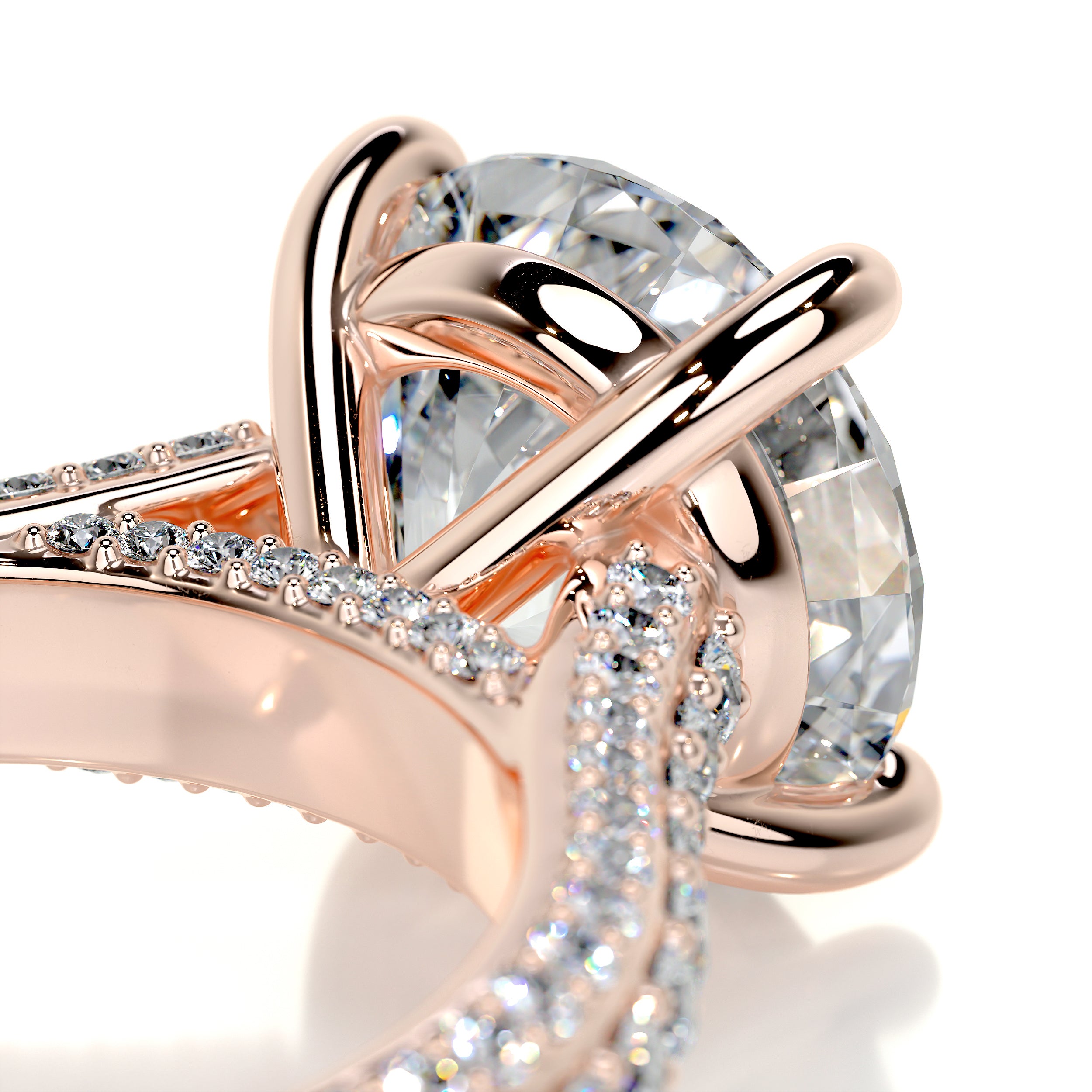Janet Diamond Engagement Ring   (3.5 Carat) -14K Rose Gold