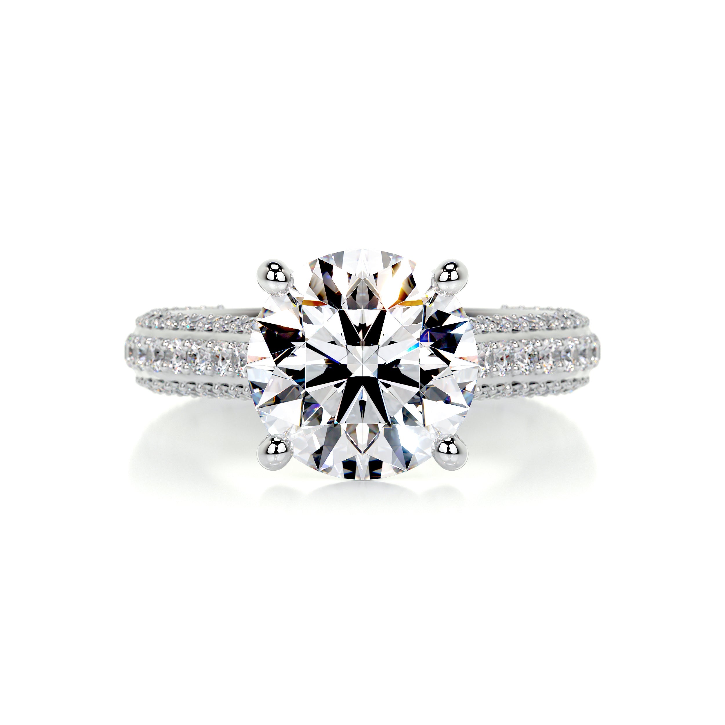 Janet Diamond Engagement Ring   (3.5 Carat) -14K White Gold