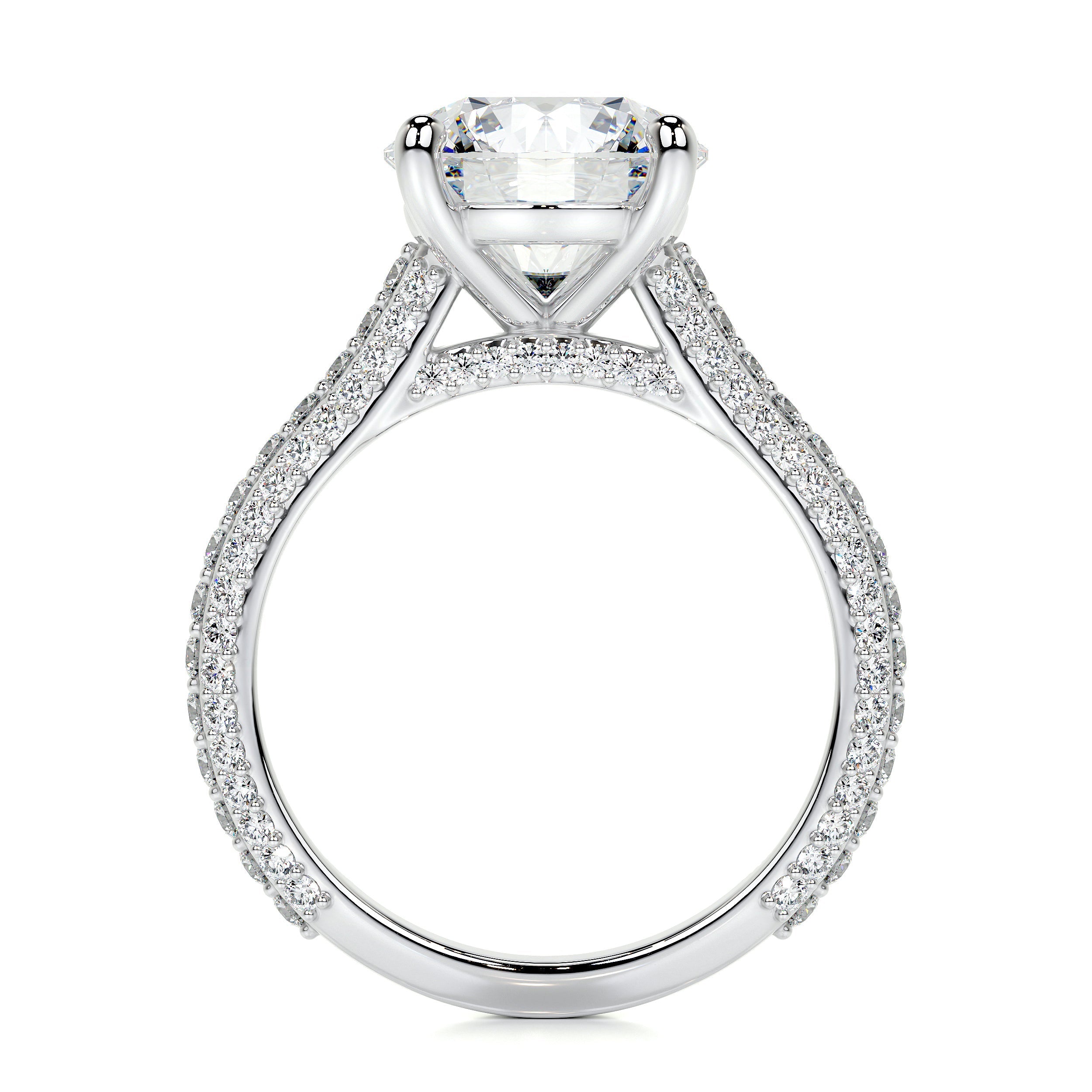 Janet Lab Grown Diamond Ring   (3.5 Carat) -14K White Gold