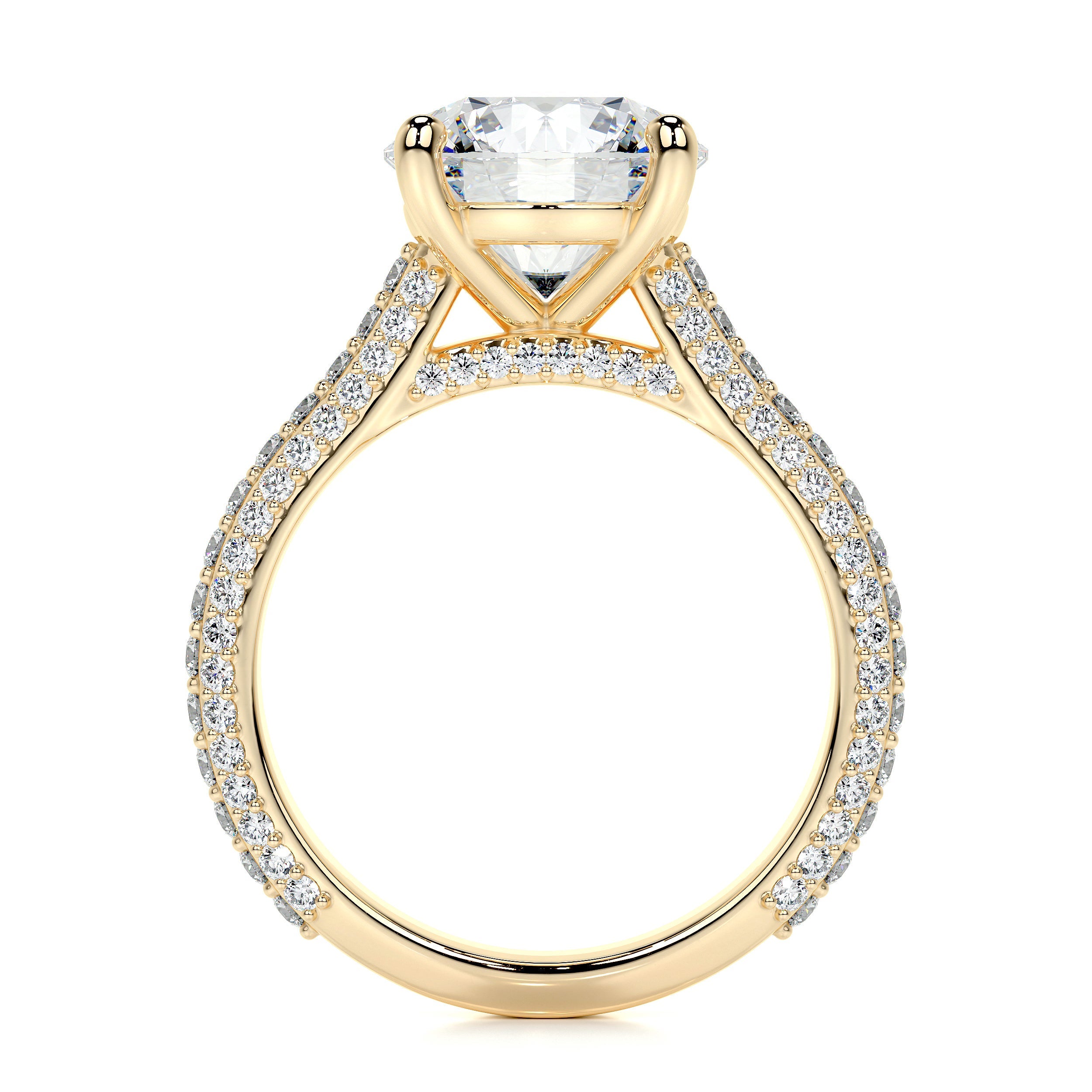 Janet Lab Grown Diamond Ring   (3.5 Carat) -18K Yellow Gold