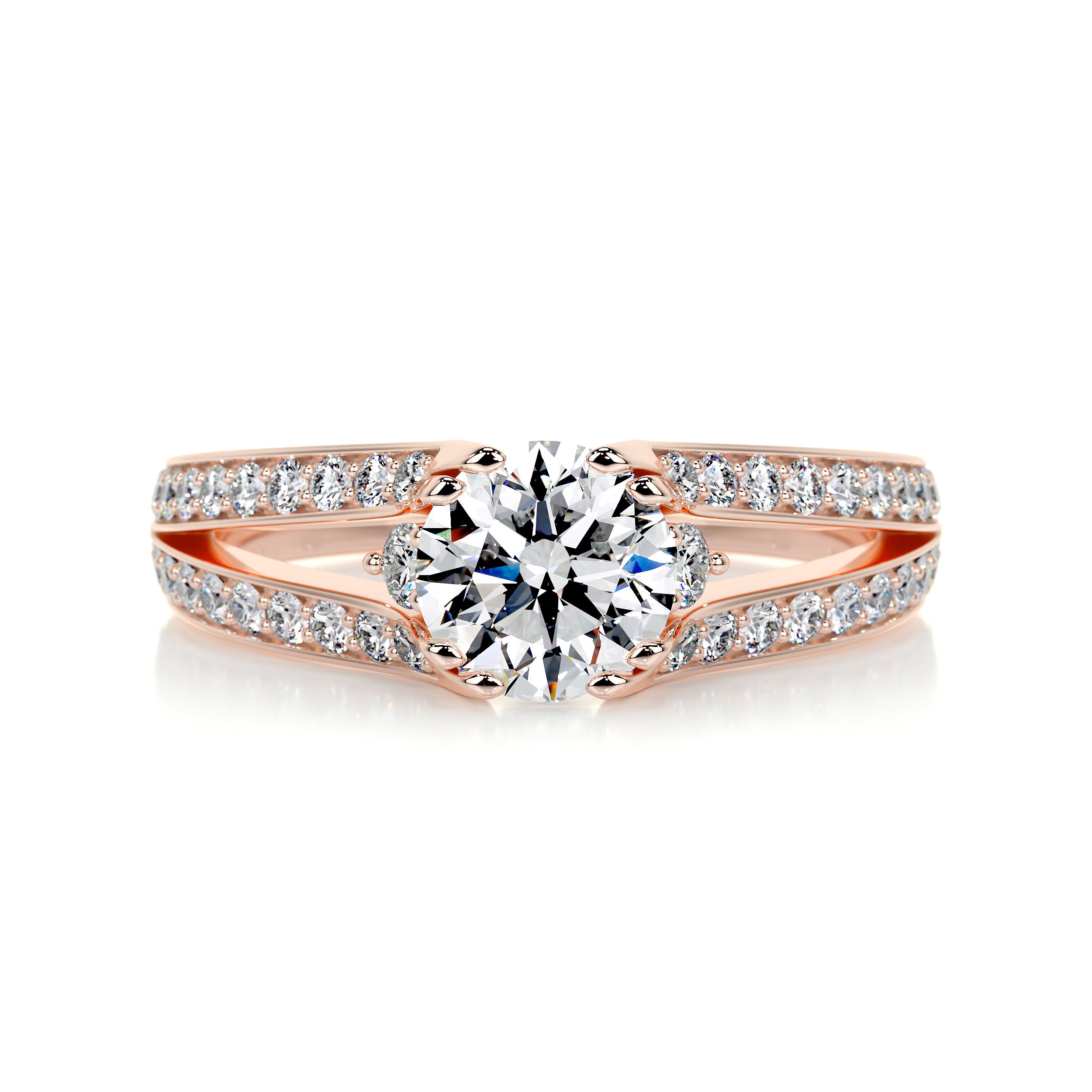 Alex Diamond Engagement Ring   (1.5 Carat) -14K Rose Gold