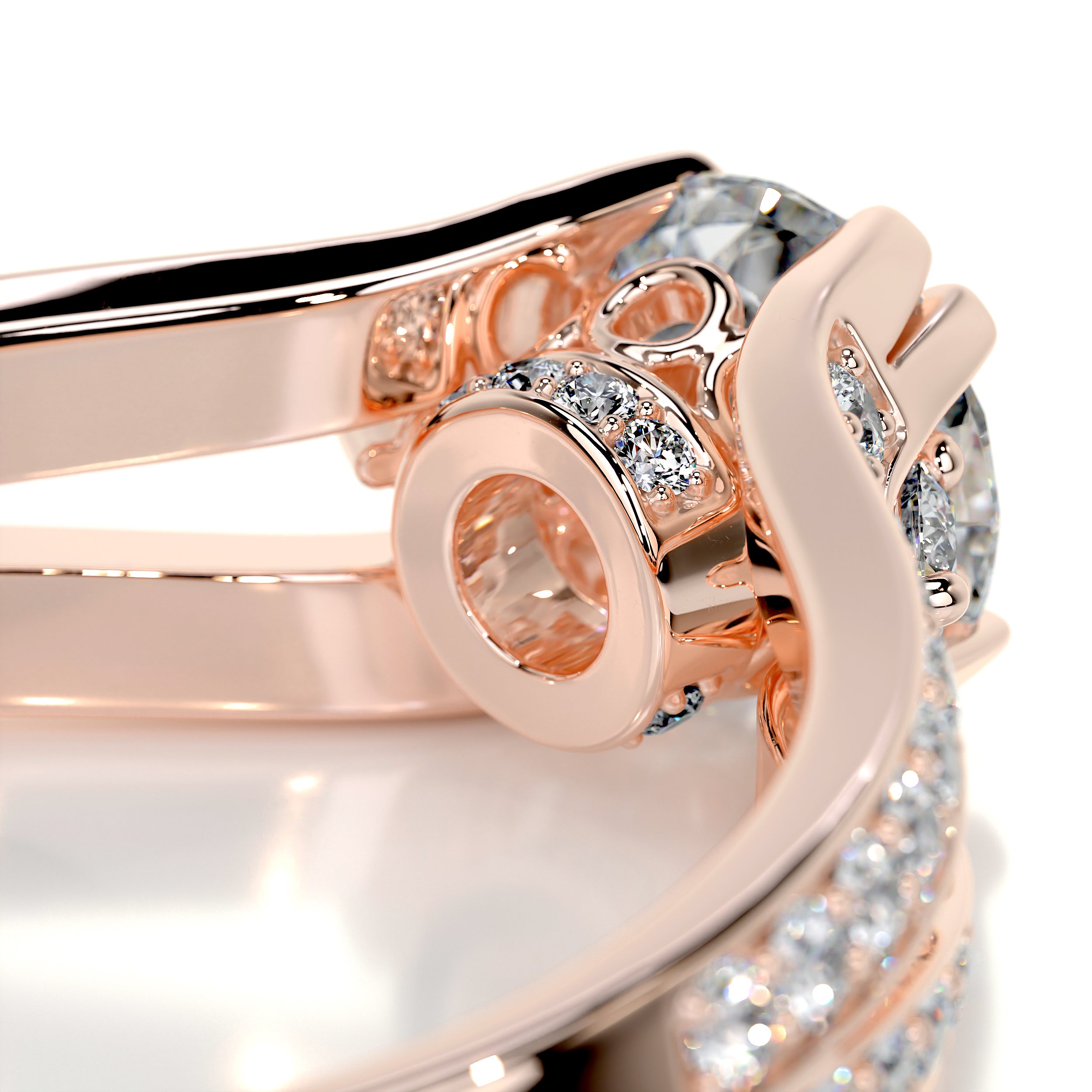 Alex Diamond Engagement Ring   (1.5 Carat) -14K Rose Gold