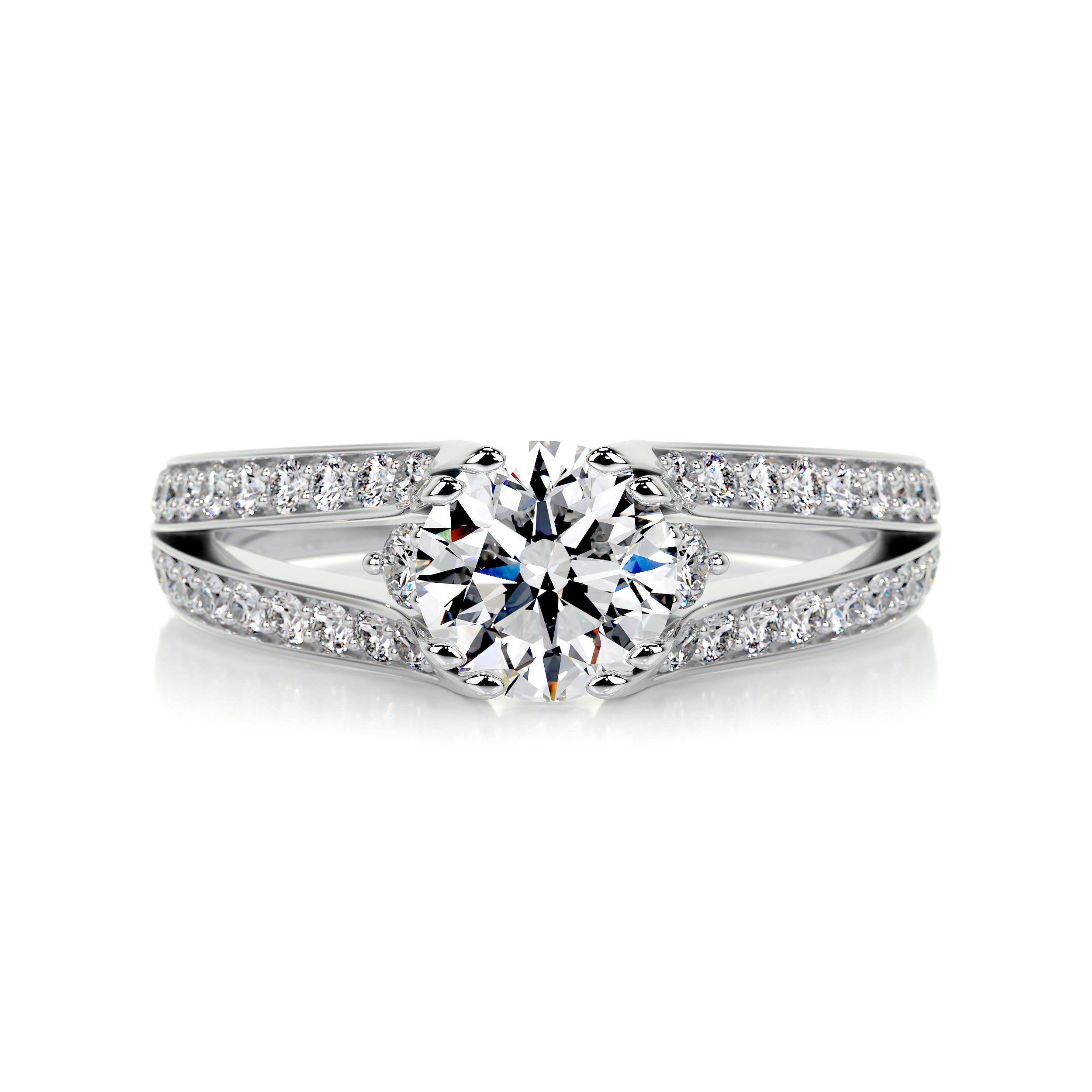 Alex Diamond Engagement Ring   (1.5 Carat) -14K White Gold