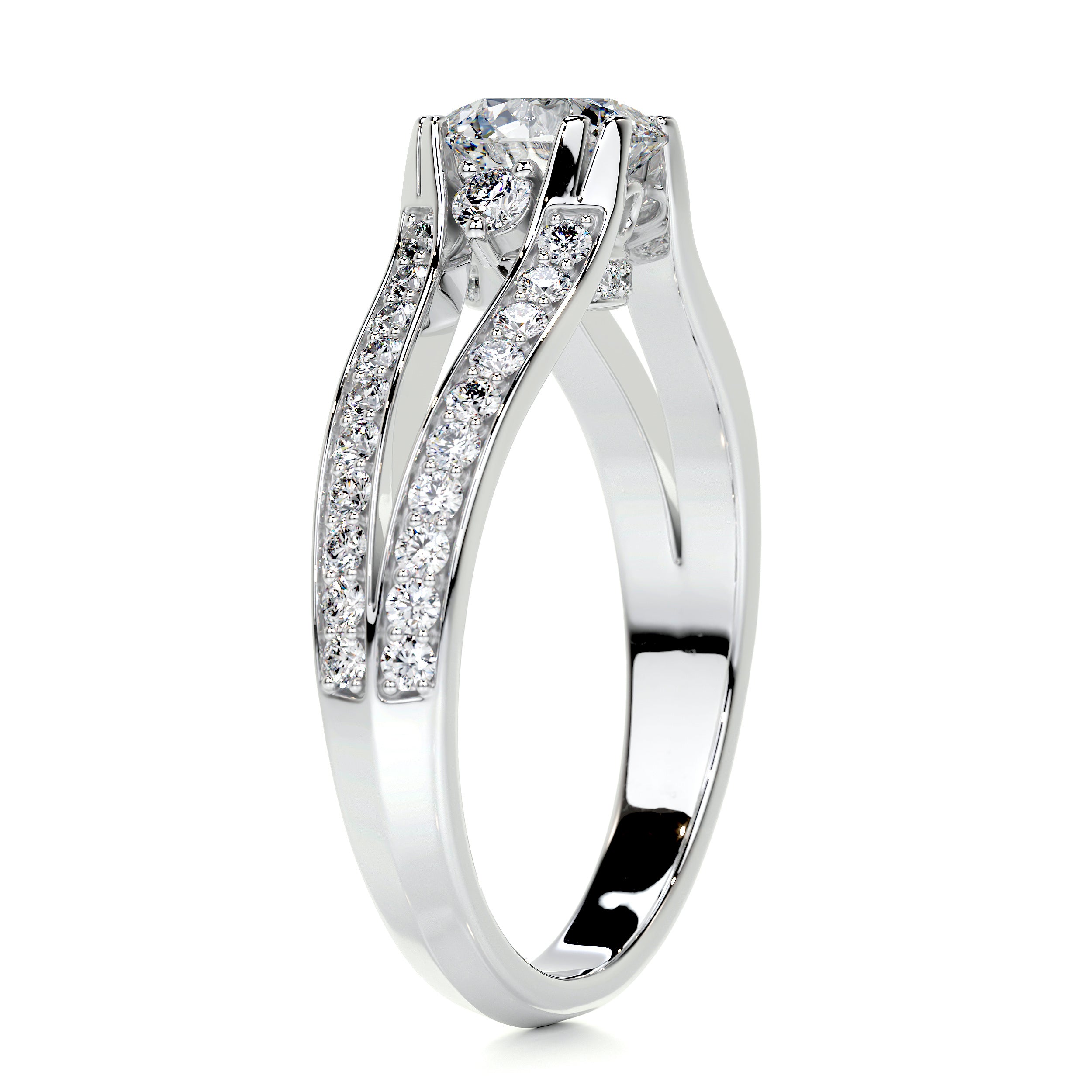 Alex Diamond Engagement Ring   (1.5 Carat) -18K White Gold