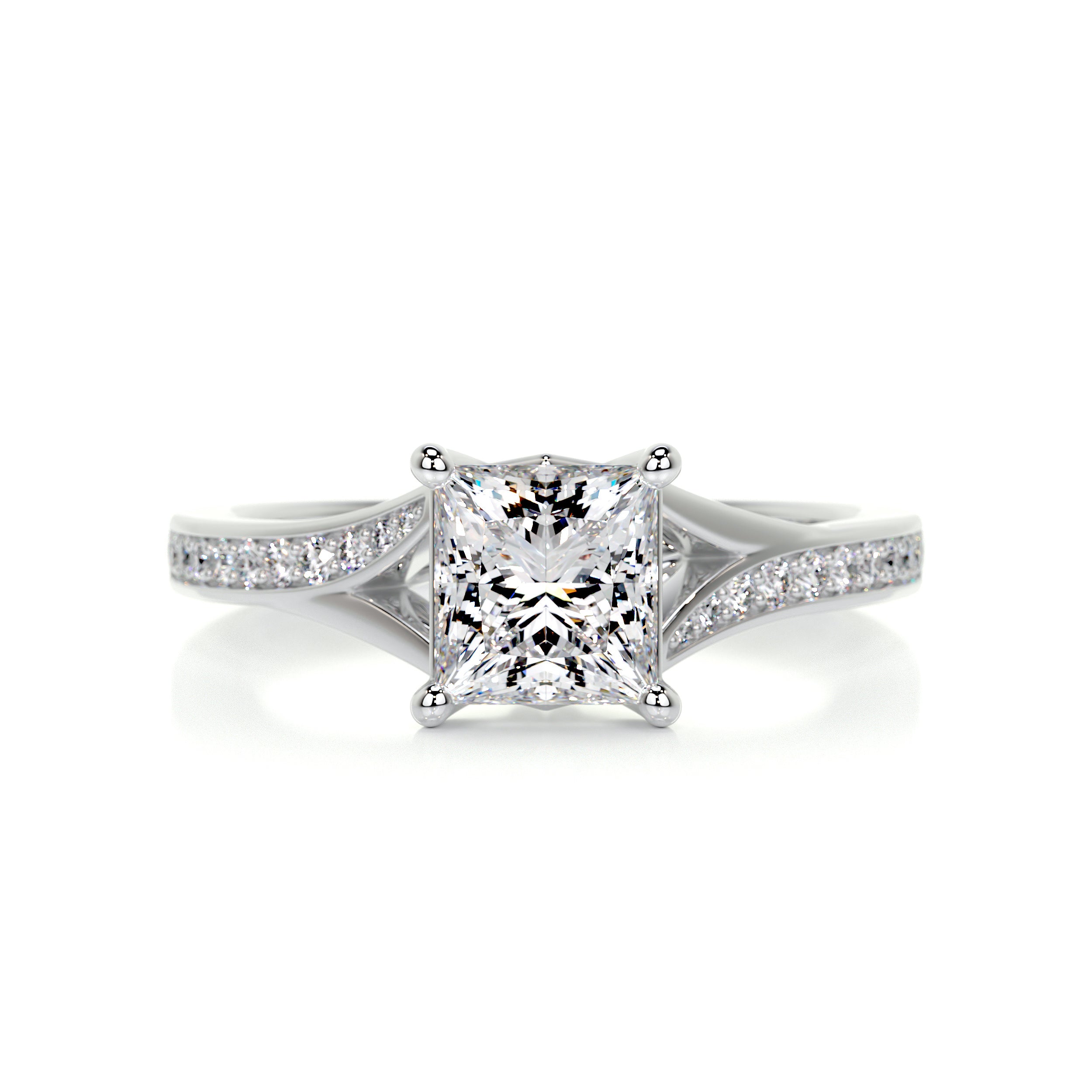 Alexandria Diamond Engagement Ring   (1.15 Carat) -18K White Gold
