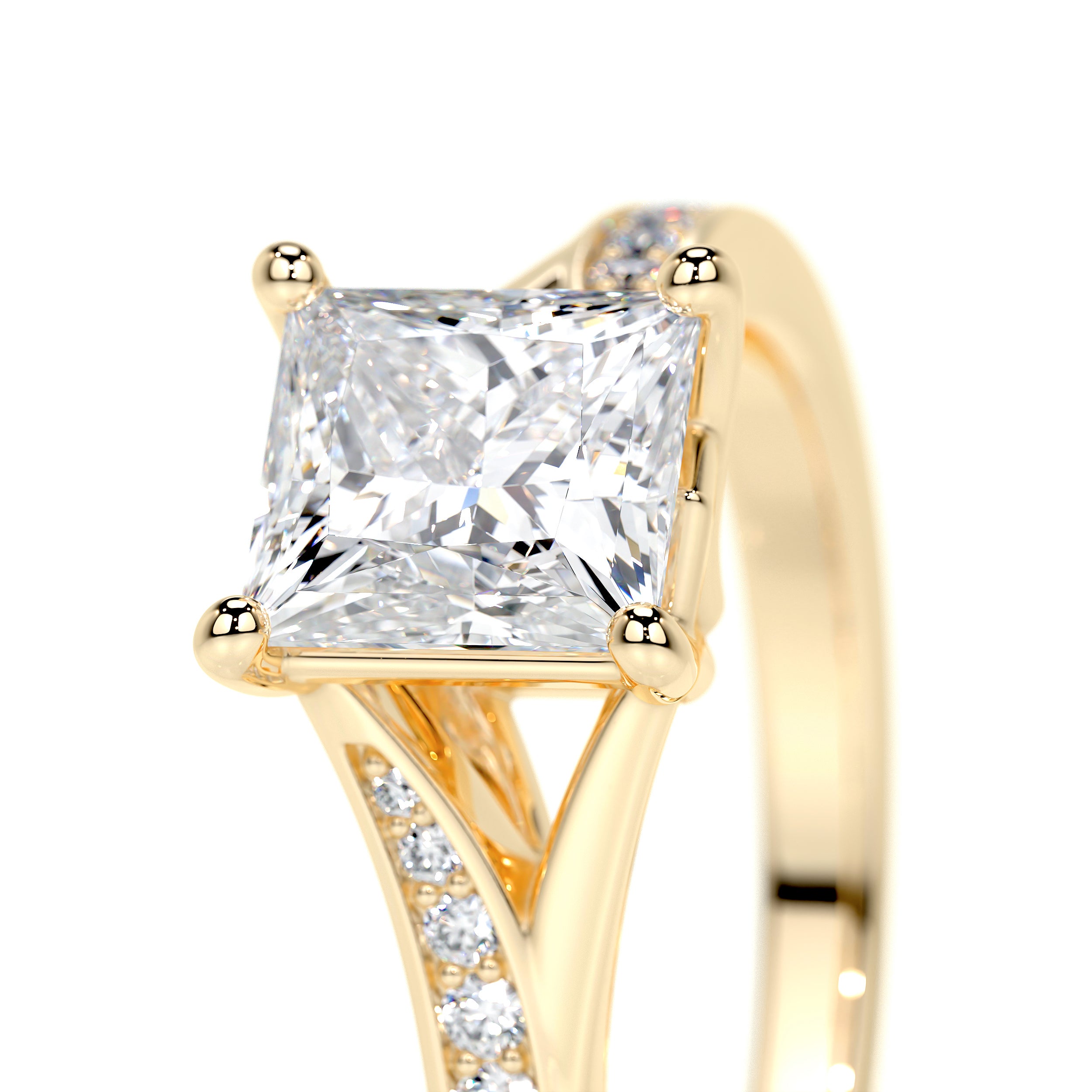 Alexandria Lab Grown Diamond Ring   (1.15 Carat) -18K Yellow Gold