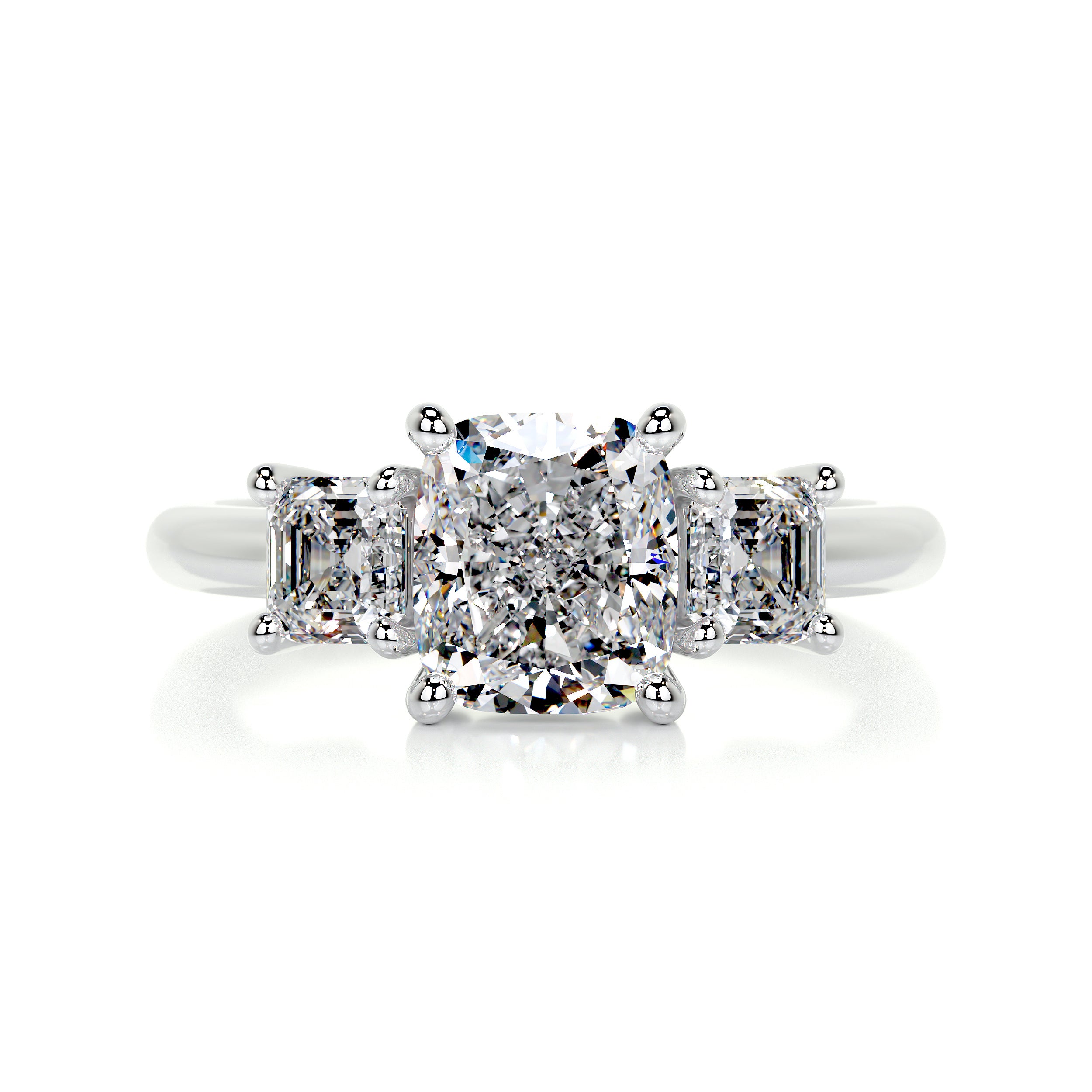 Amanda Diamond Engagement Ring   (3 Carat) -14K White Gold