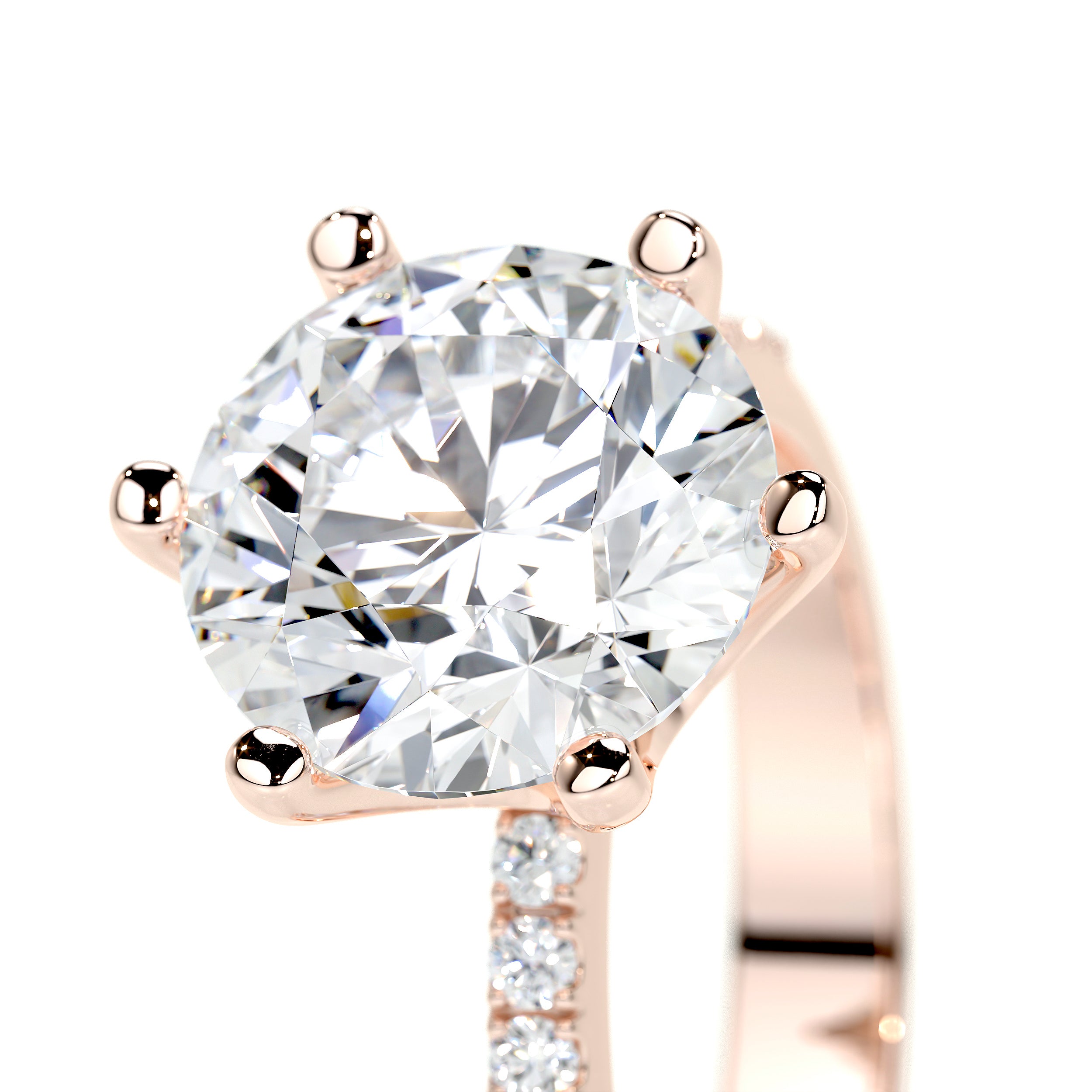 Samantha Lab Grown Diamond Ring   (3.15 Carat) -14K Rose Gold