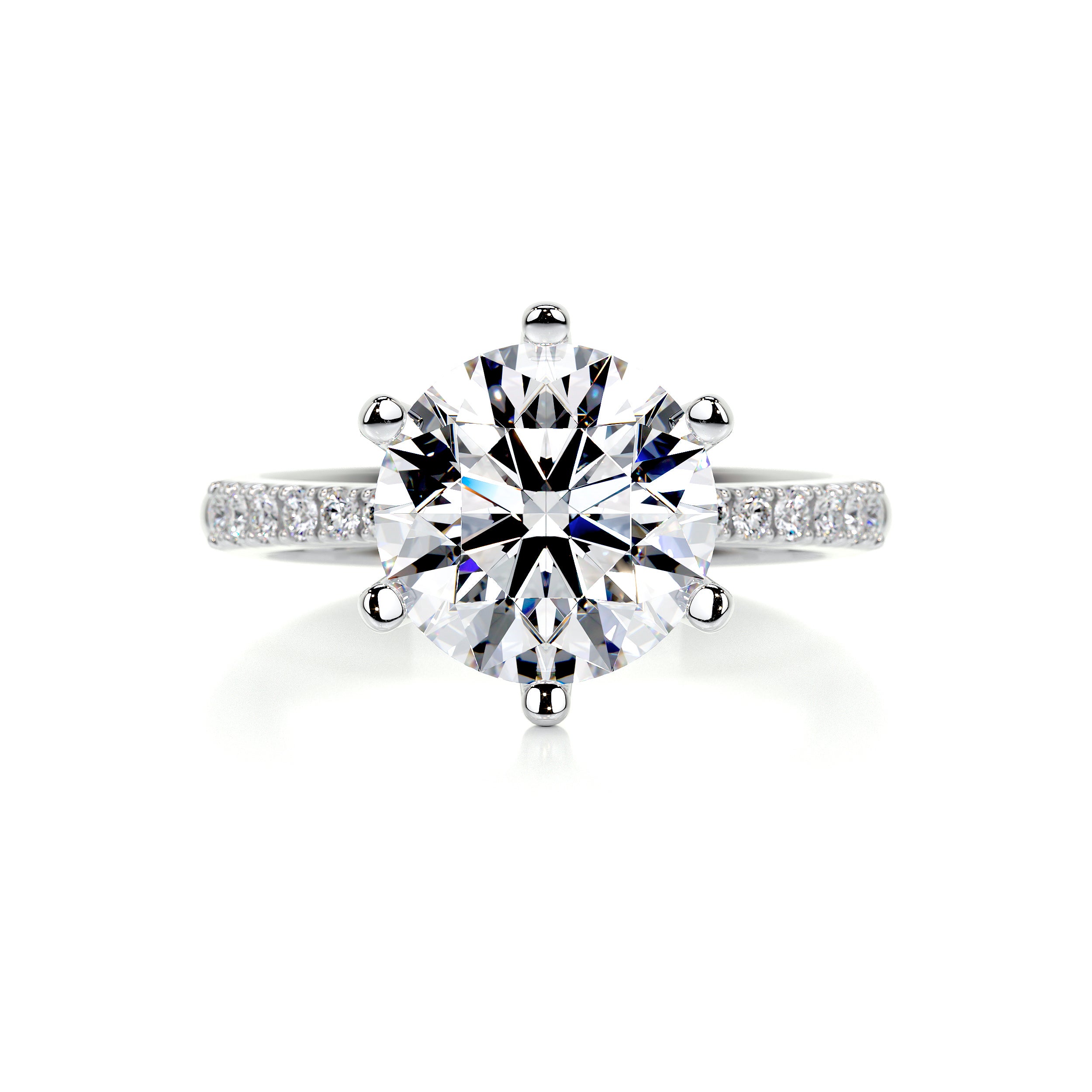 Samantha Diamond Engagement Ring   (3.15 Carat) -14K White Gold